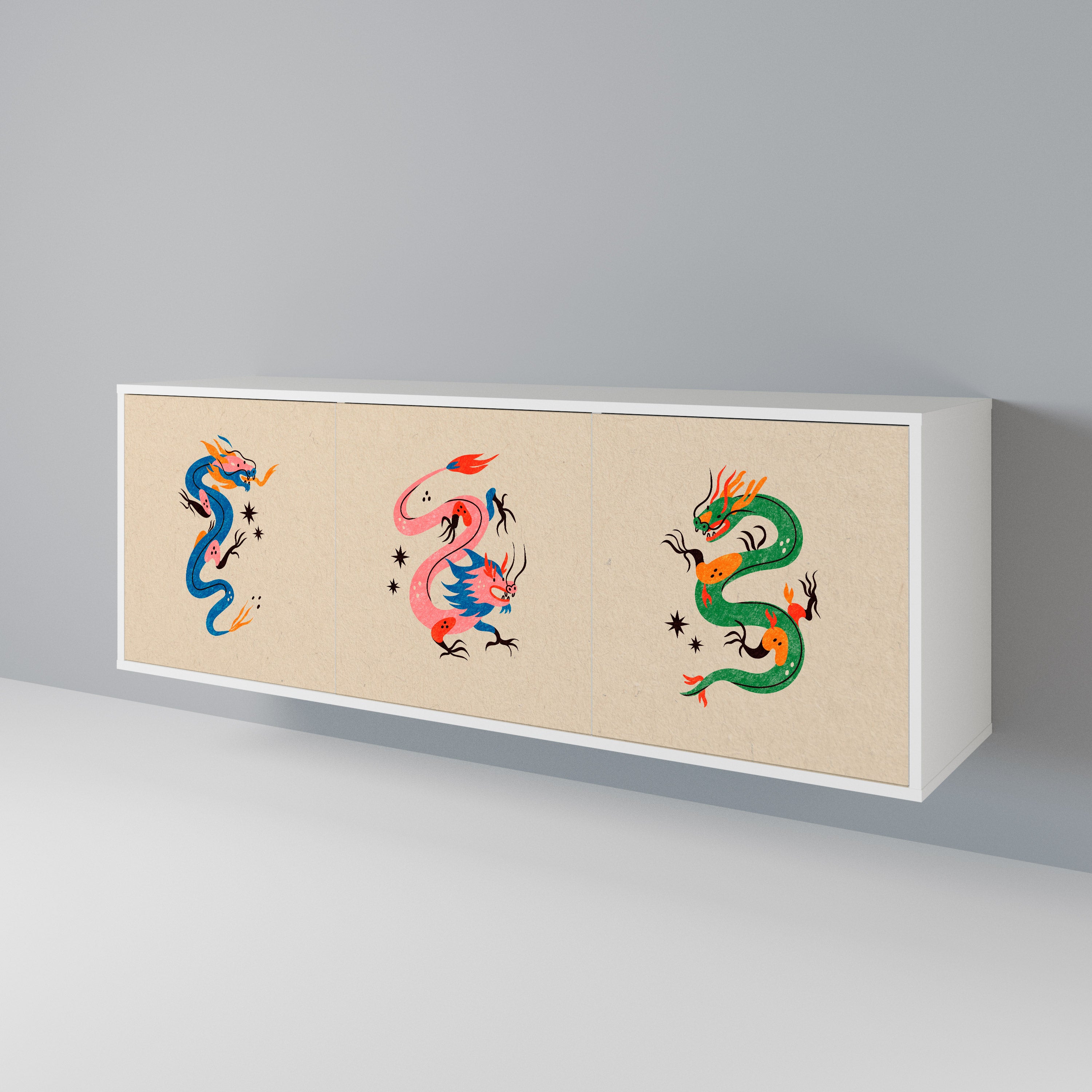 MYTHOLOGICAL CREATURES Komoda 3-drzwiowa korpus Biały