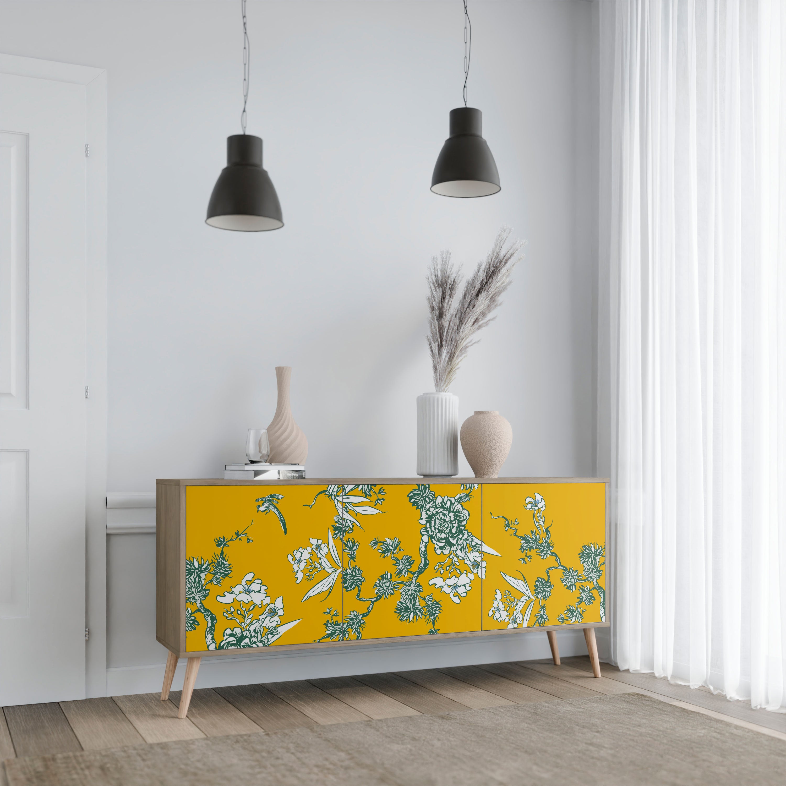 YELLOW CHINOISERIE Komoda 3-drzwiowa