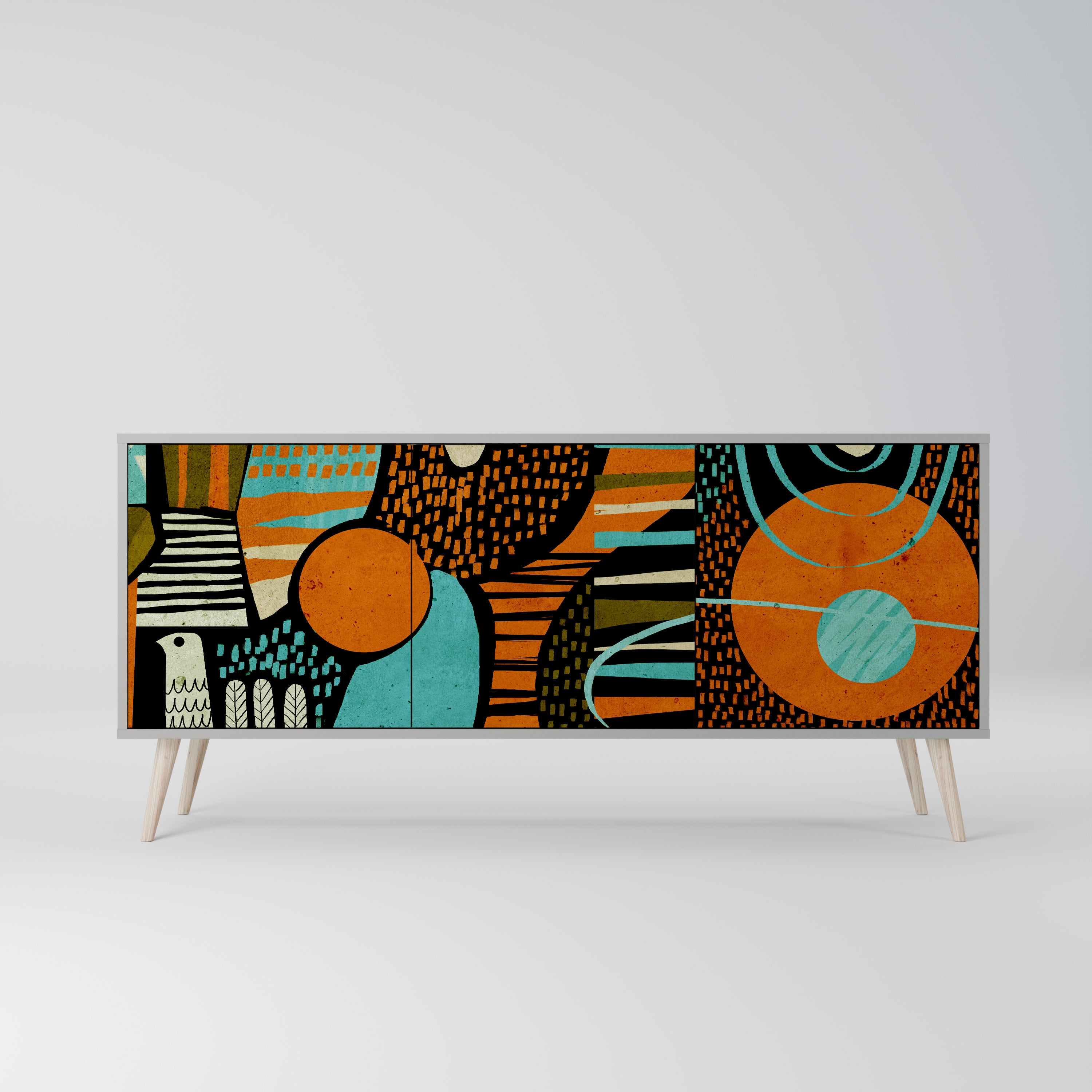 GEODE GLIMMER Komoda 3-drzwiowa korpus Szary