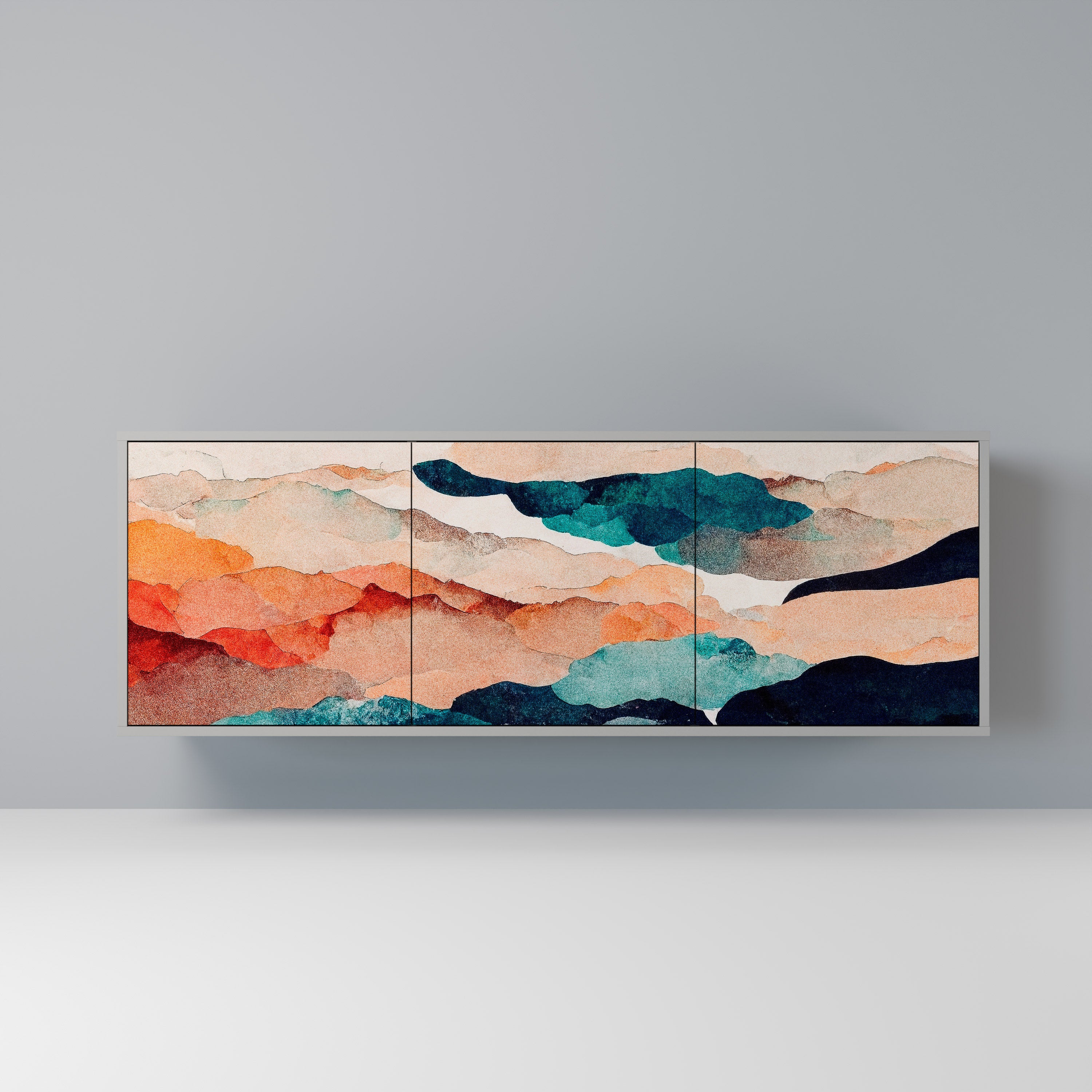 ABSTRACT LANDSCAPE Komoda 3-drzwiowa korpus Szary