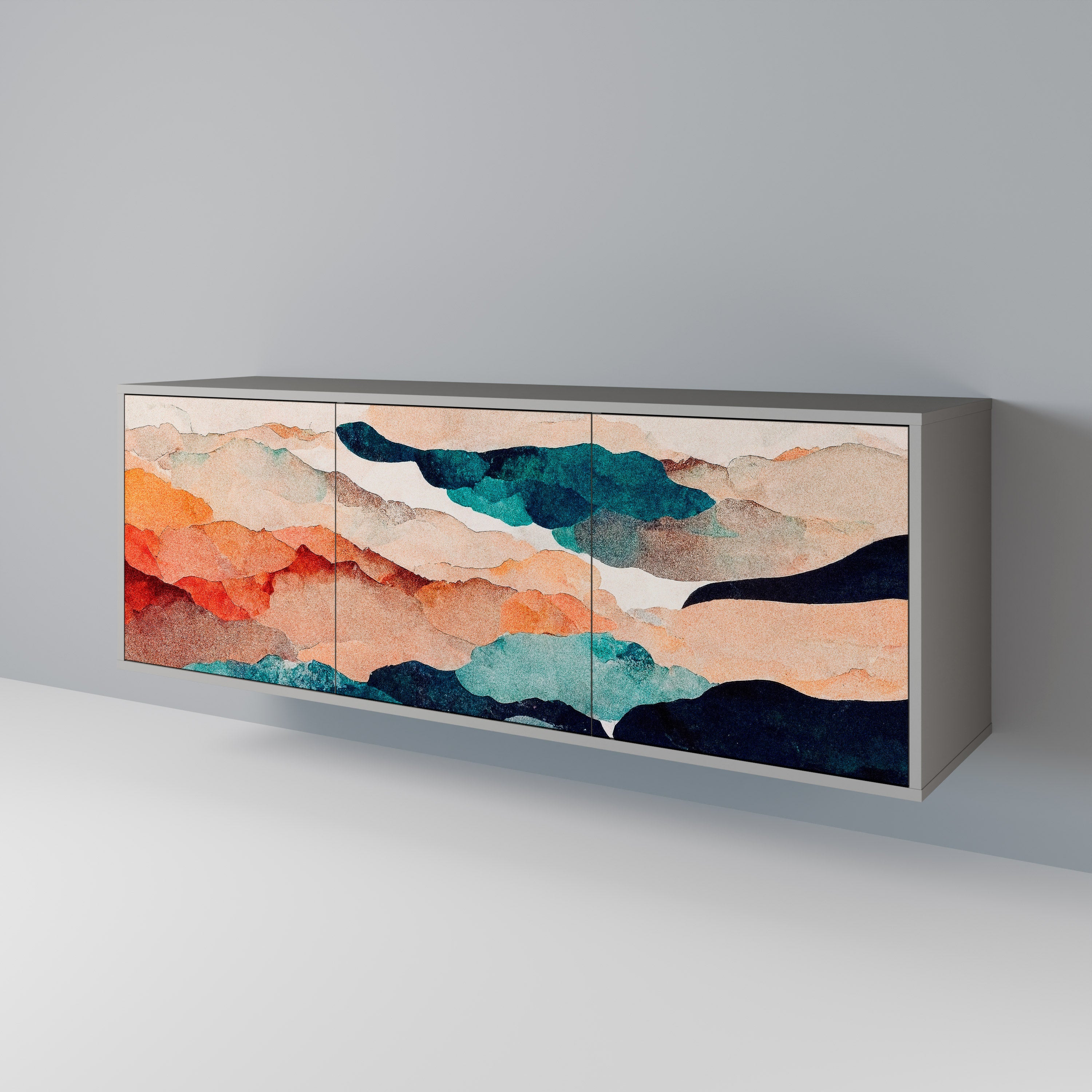 ABSTRACT LANDSCAPE Komoda 3-drzwiowa korpus Szary