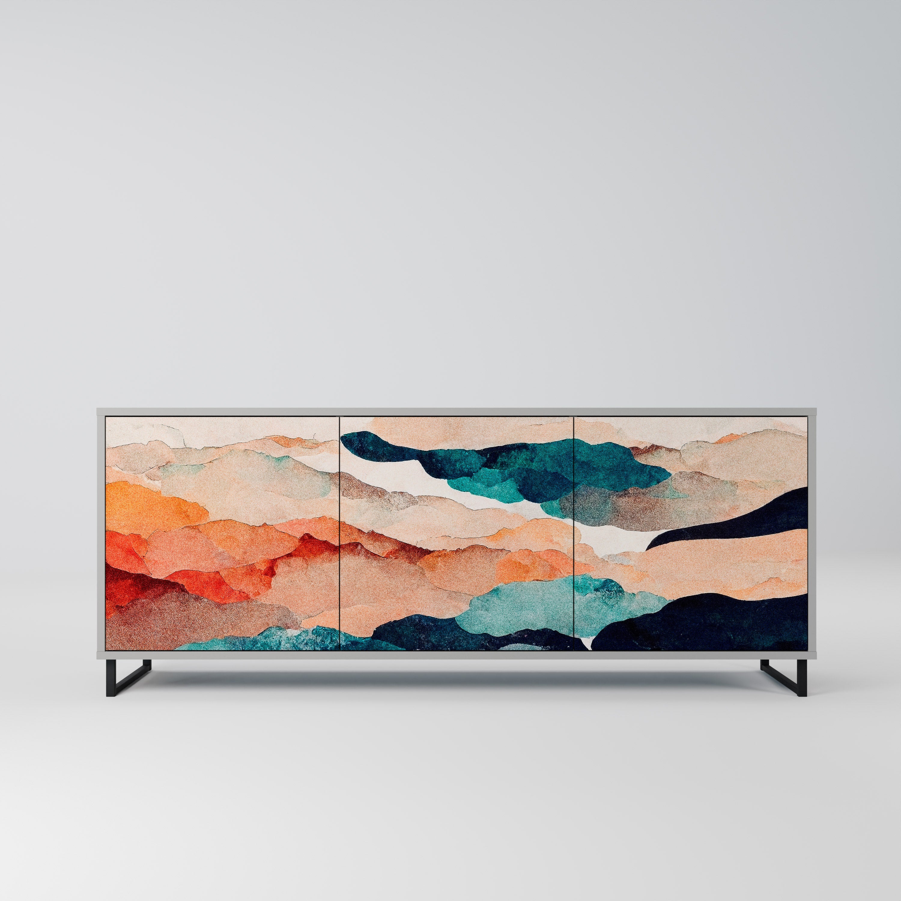 ABSTRACT LANDSCAPE Komoda 3-drzwiowa korpus Szary