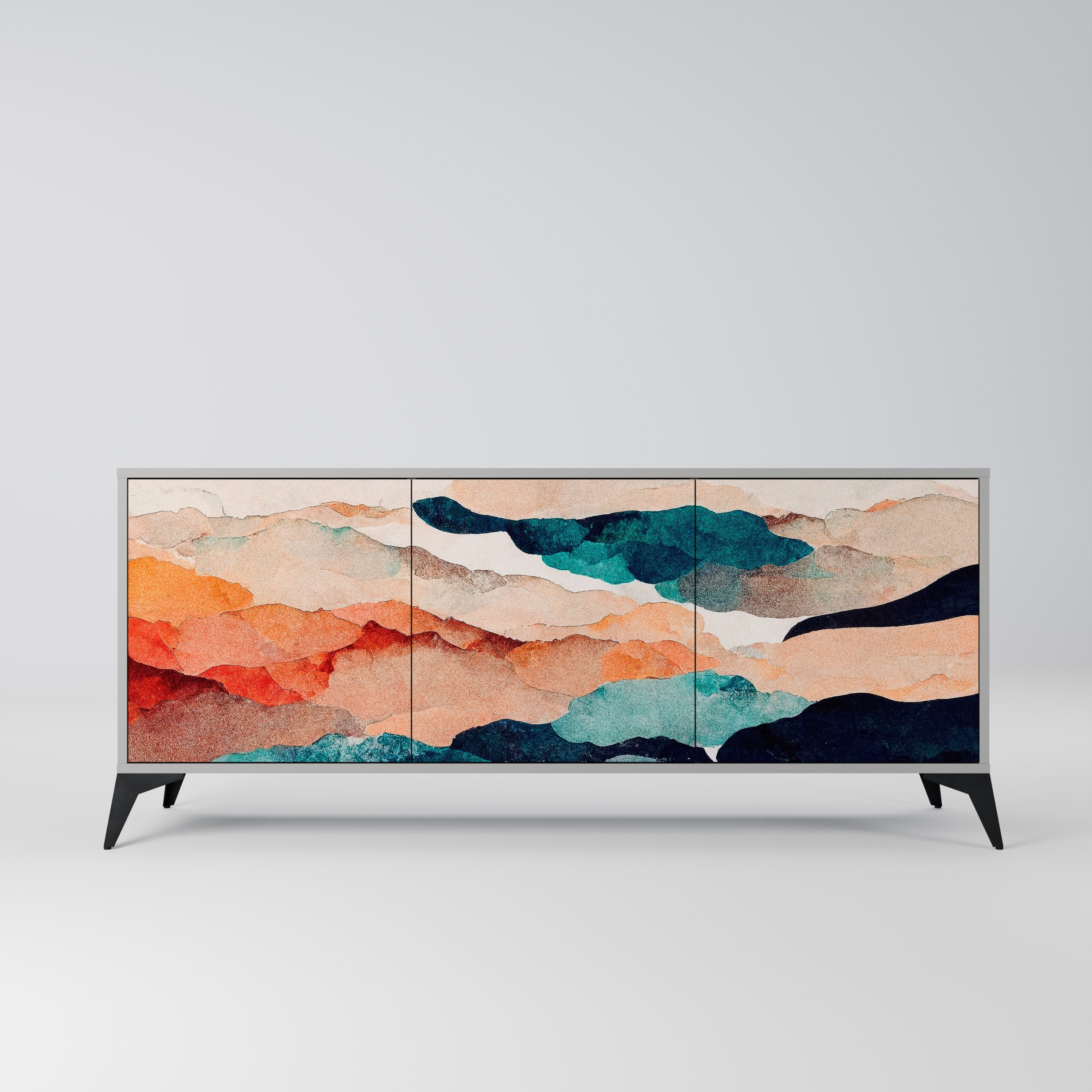 ABSTRACT LANDSCAPE Komoda 3-drzwiowa korpus Szary