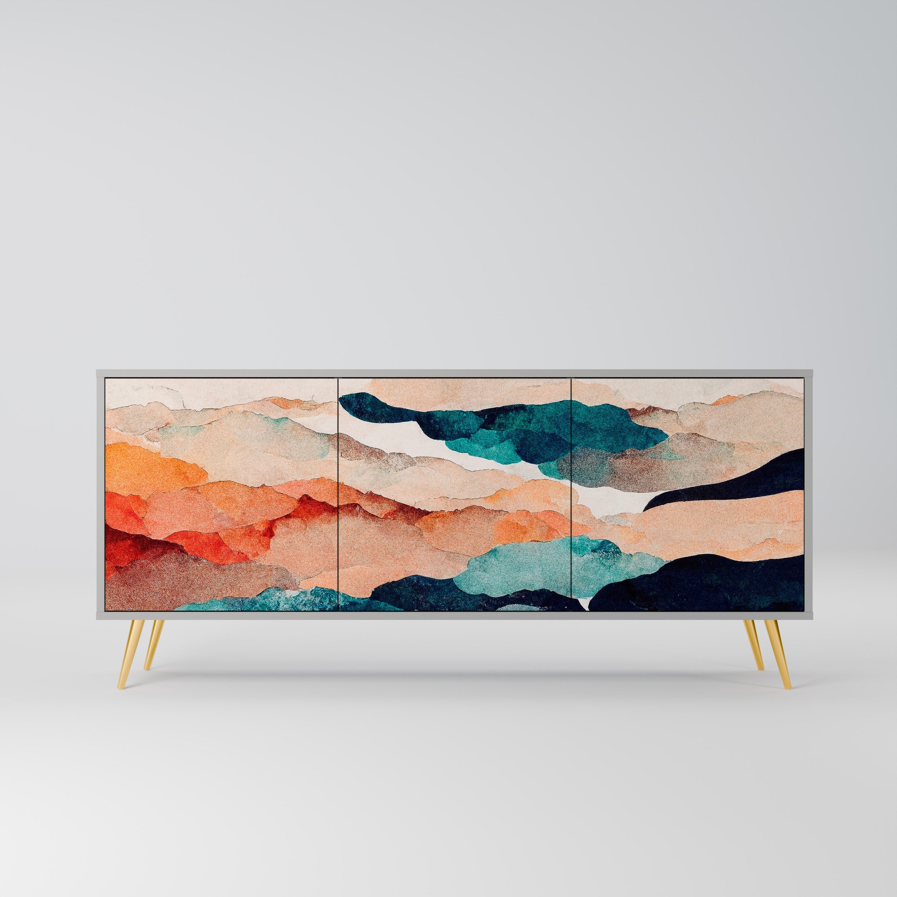 ABSTRACT LANDSCAPE Komoda 3-drzwiowa korpus Szary
