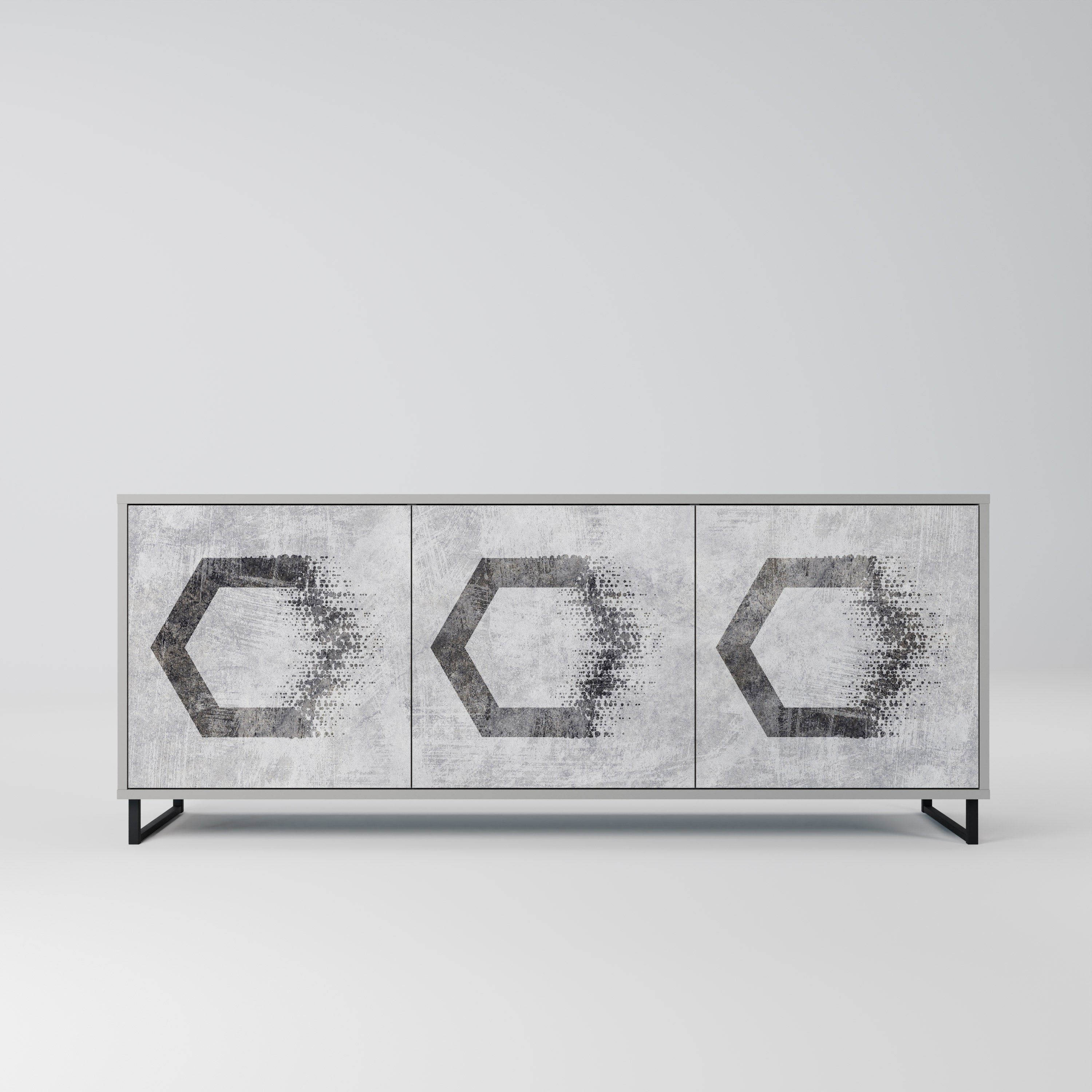HEXAGONAL FIGURES Komoda 3-drzwiowa korpus Szary