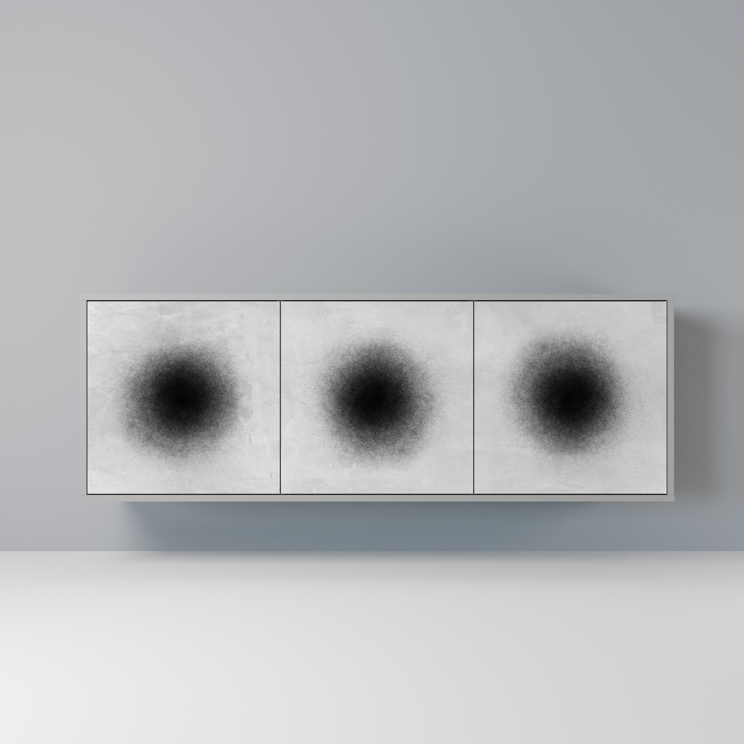 BLACK HOLE Komoda 3-drzwiowa korpus Szary