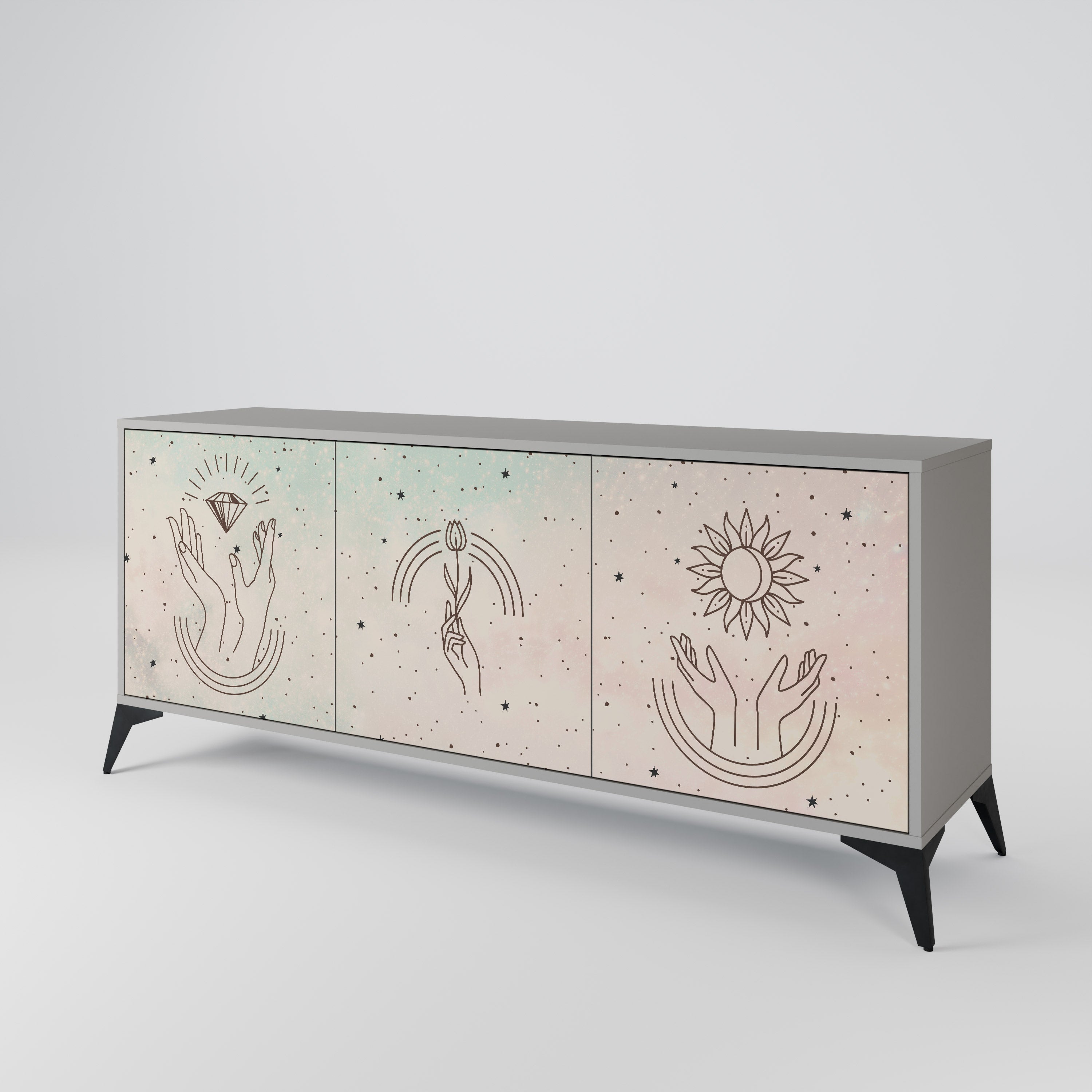 DELICATE BEAUTY Komoda 3-drzwiowa korpus Szary