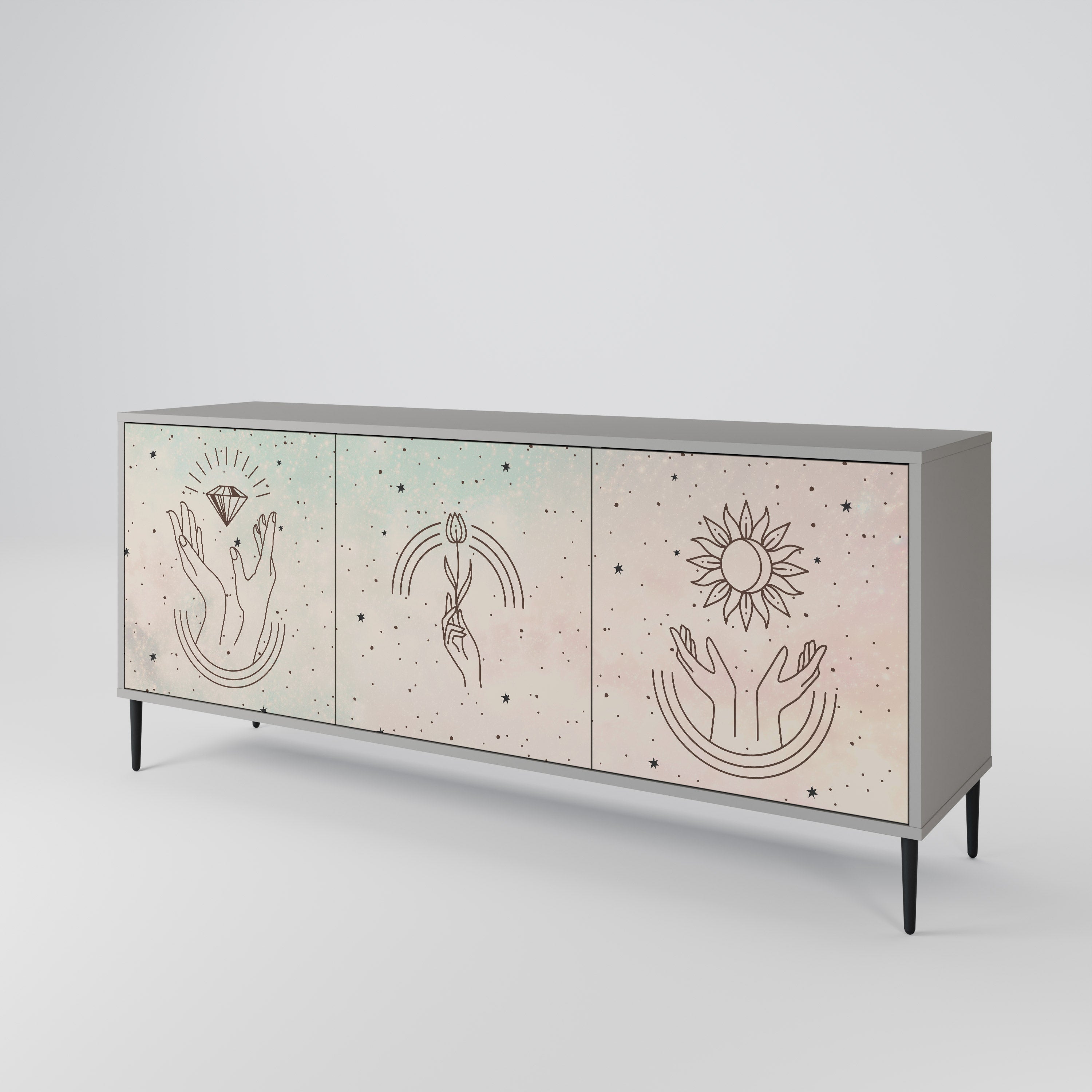 DELICATE BEAUTY Komoda 3-drzwiowa korpus Szary