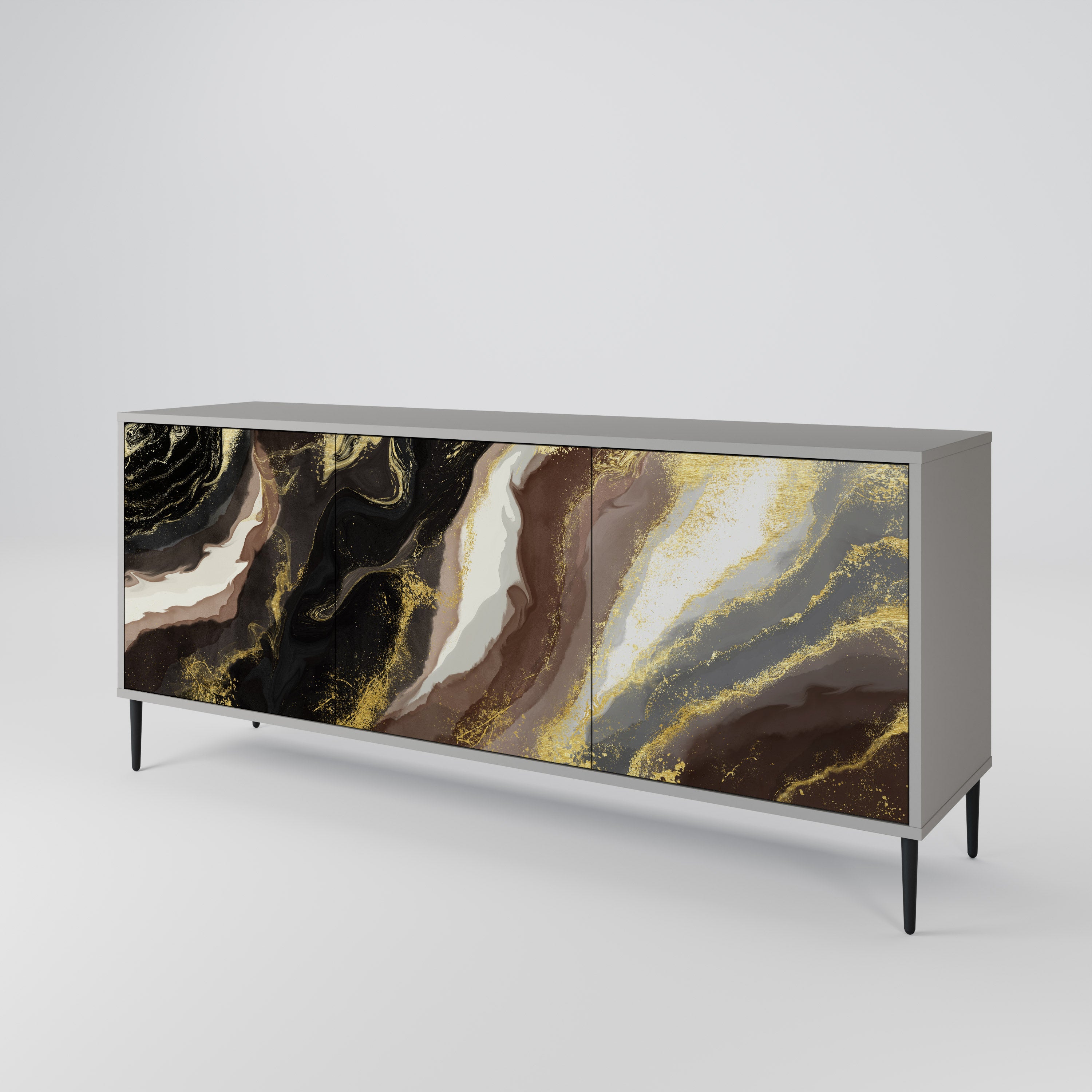 GOLD DUST Komoda 3-drzwiowa korpus Szary