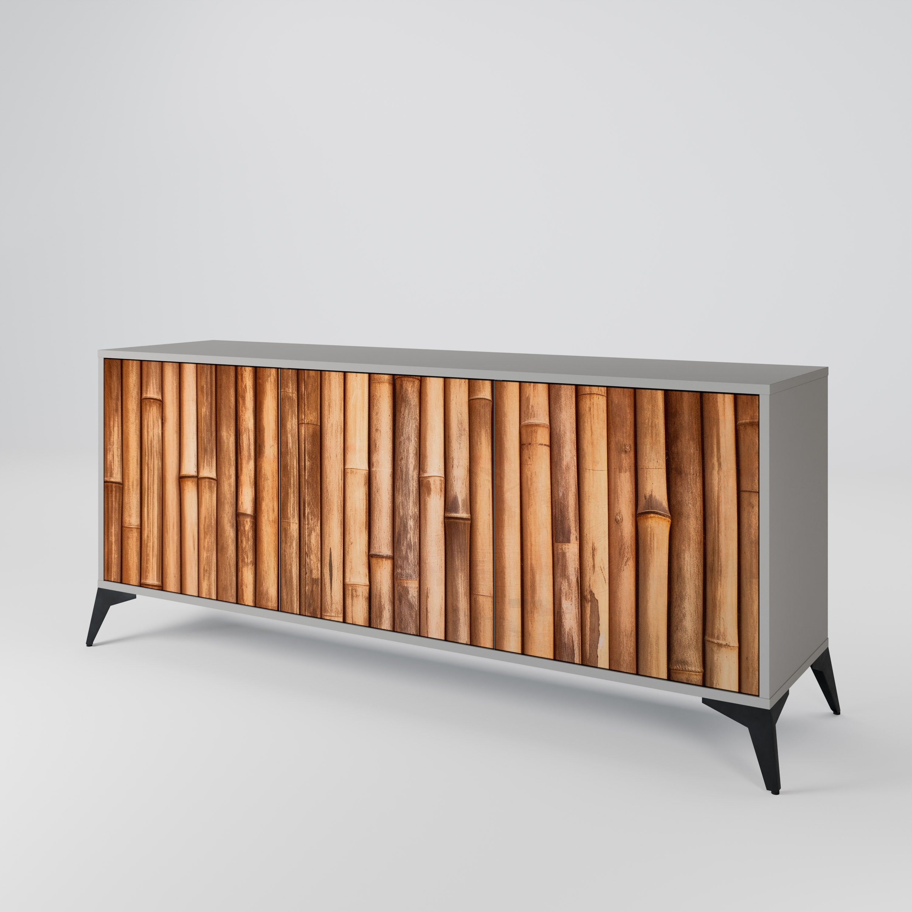 NATURAL WOOD Komoda 3-drzwiowa korpus Szary