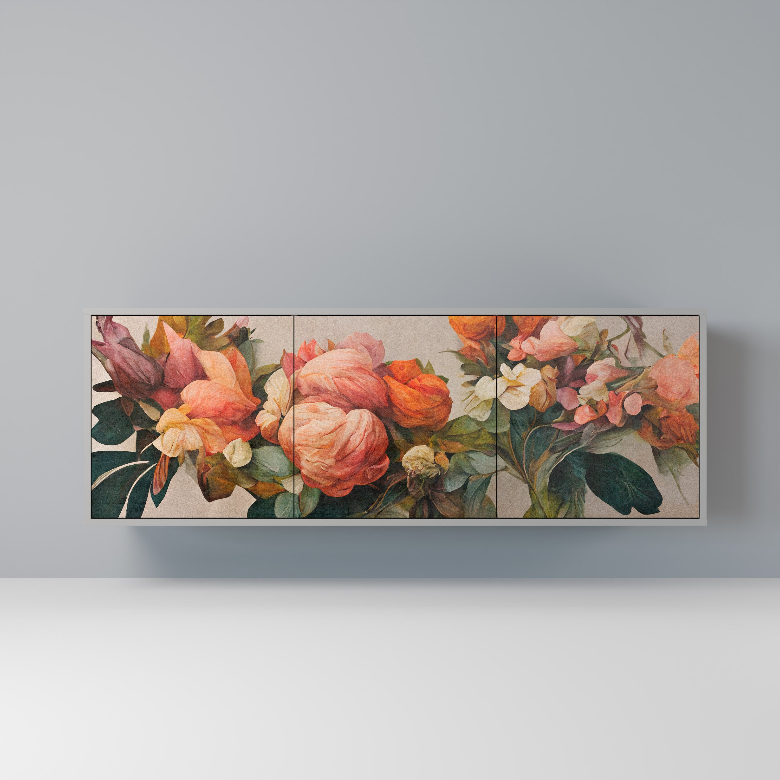 STYLISH BEAUTY Komoda 3-drzwiowa korpus Szary
