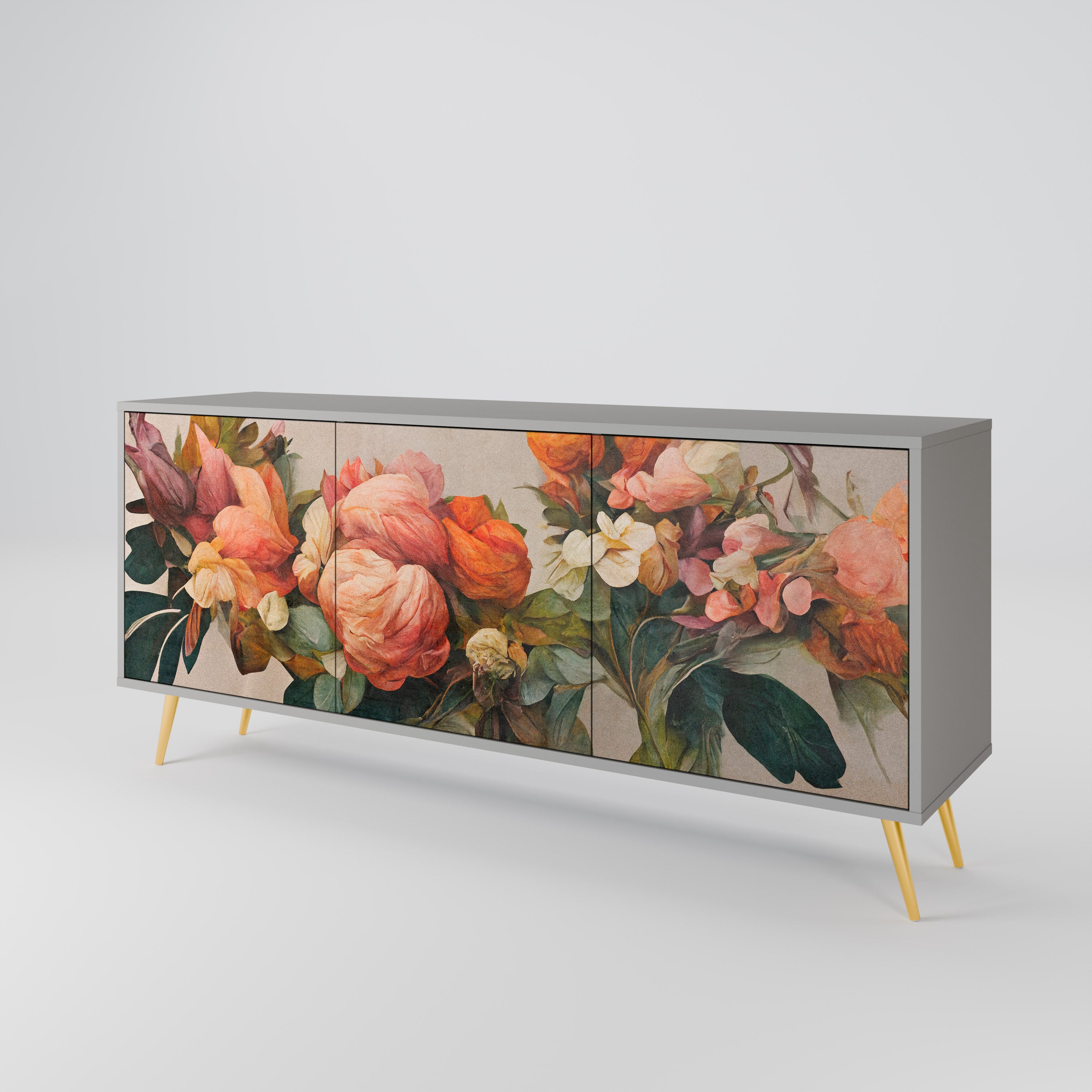 STYLISH BEAUTY Komoda 3-drzwiowa korpus Szary