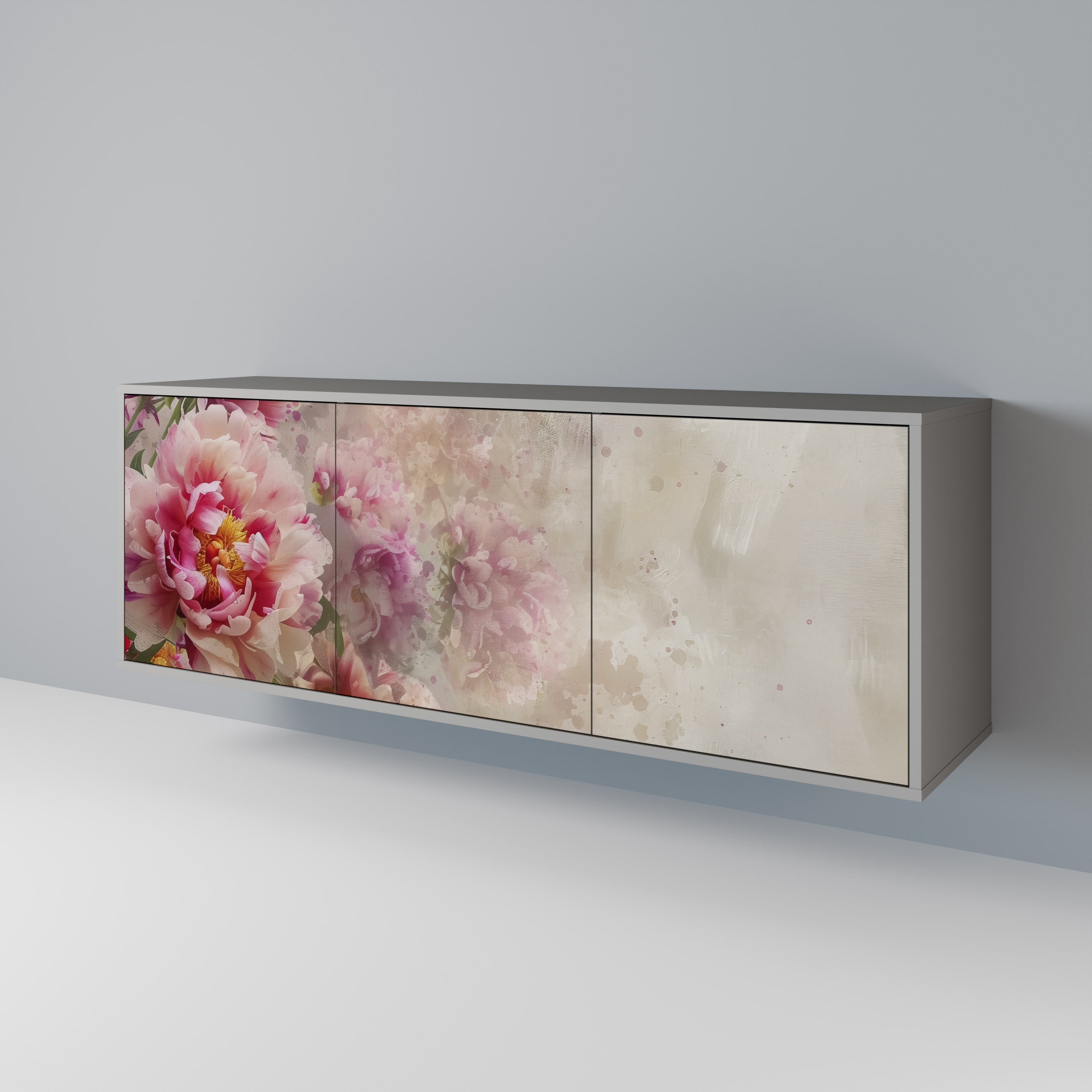 PEONY WHISPER Komoda 3-drzwiowa korpus Szary