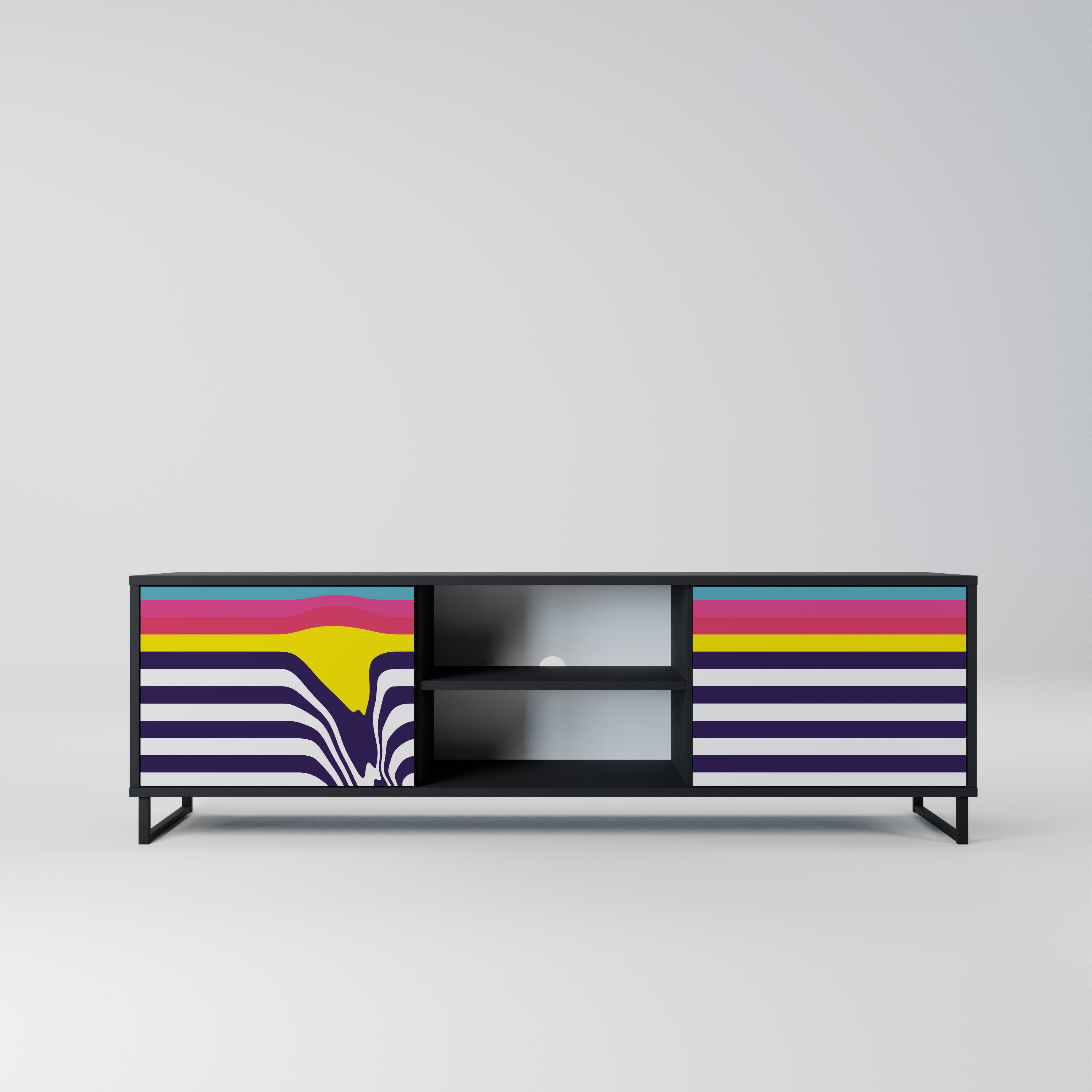 COLORFUL DIVERSION Szafka RTV 2-drzwiowa korpus Czarny