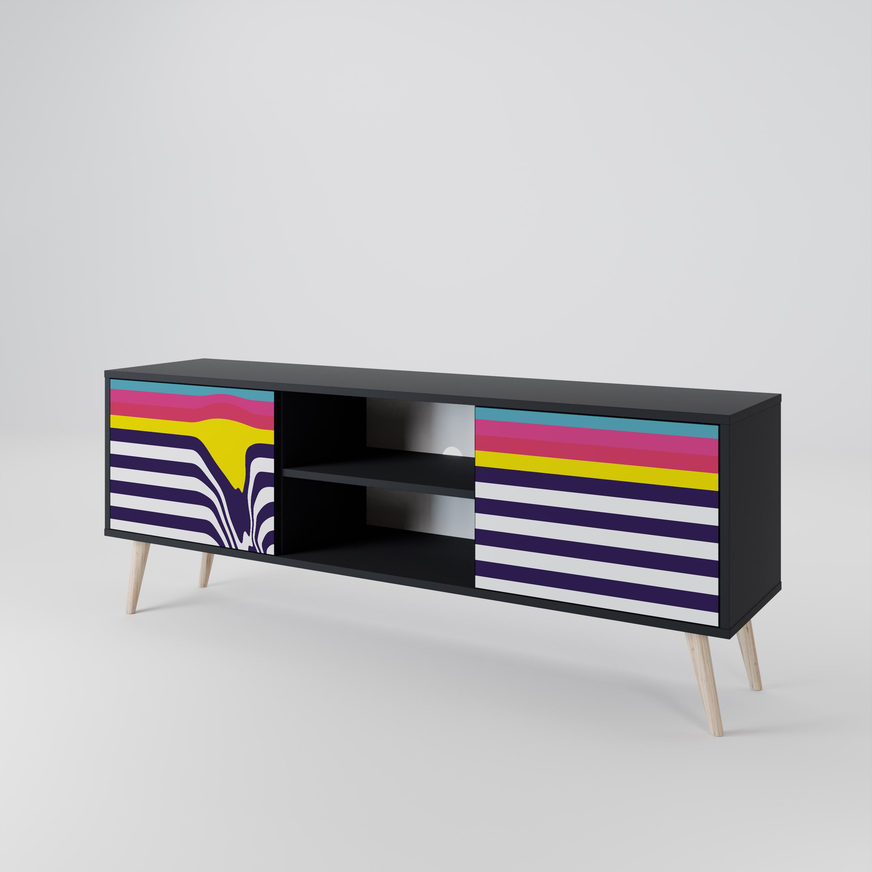 COLORFUL DIVERSION Szafka RTV 2-drzwiowa korpus Czarny