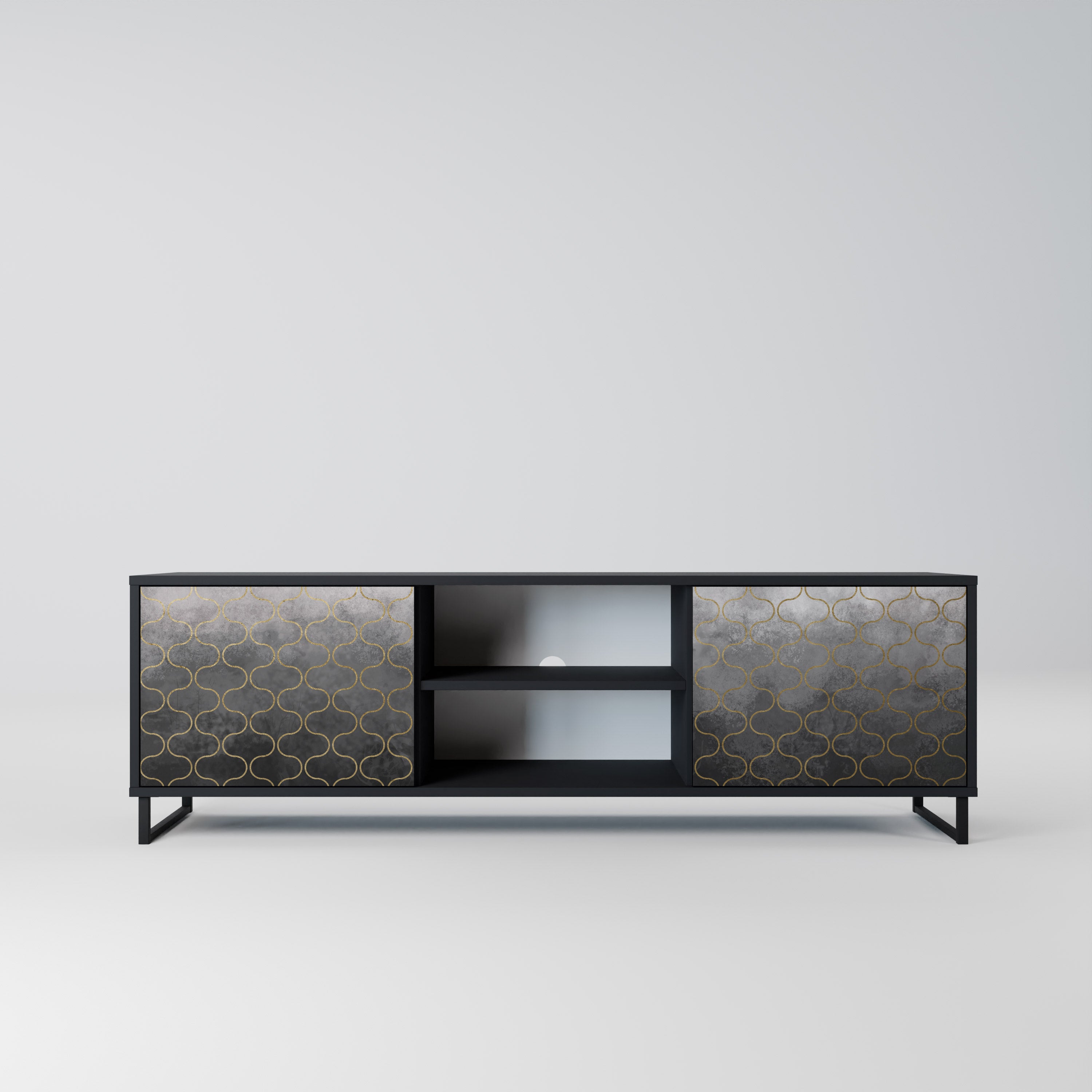 TESSELATED GRAYISH Szafka RTV 2-drzwiowa korpus Czarny
