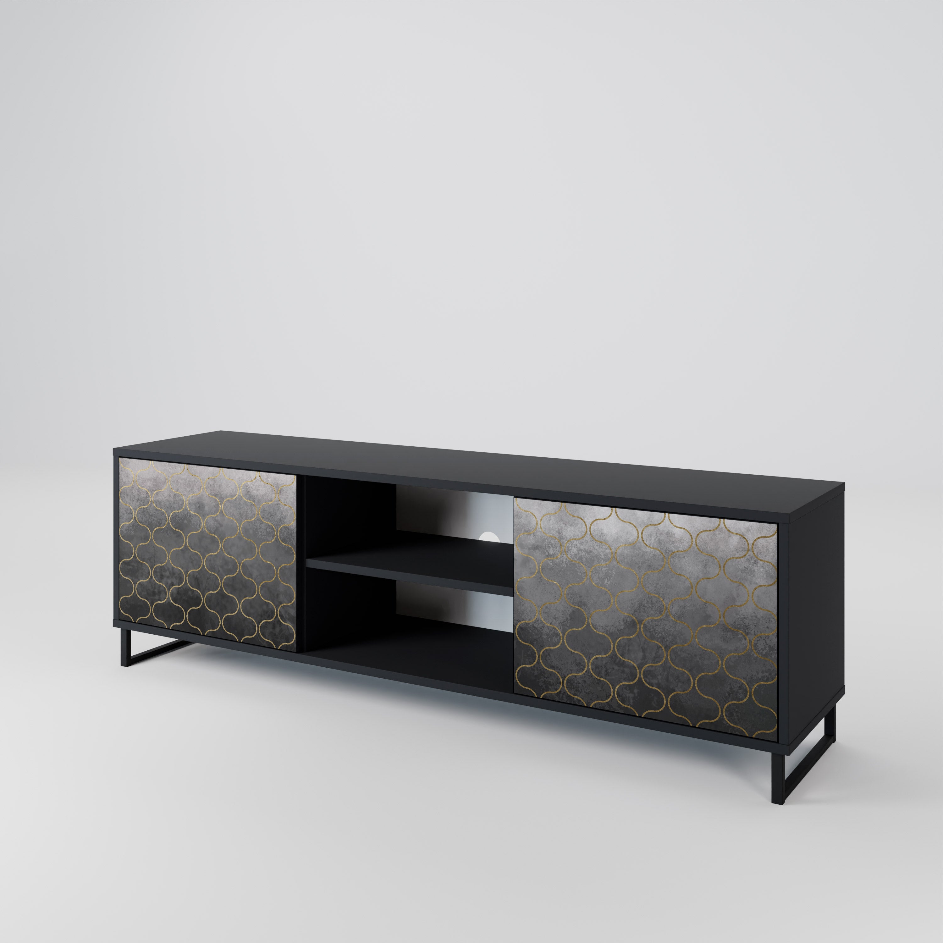 TESSELATED GRAYISH Szafka RTV 2-drzwiowa korpus Czarny