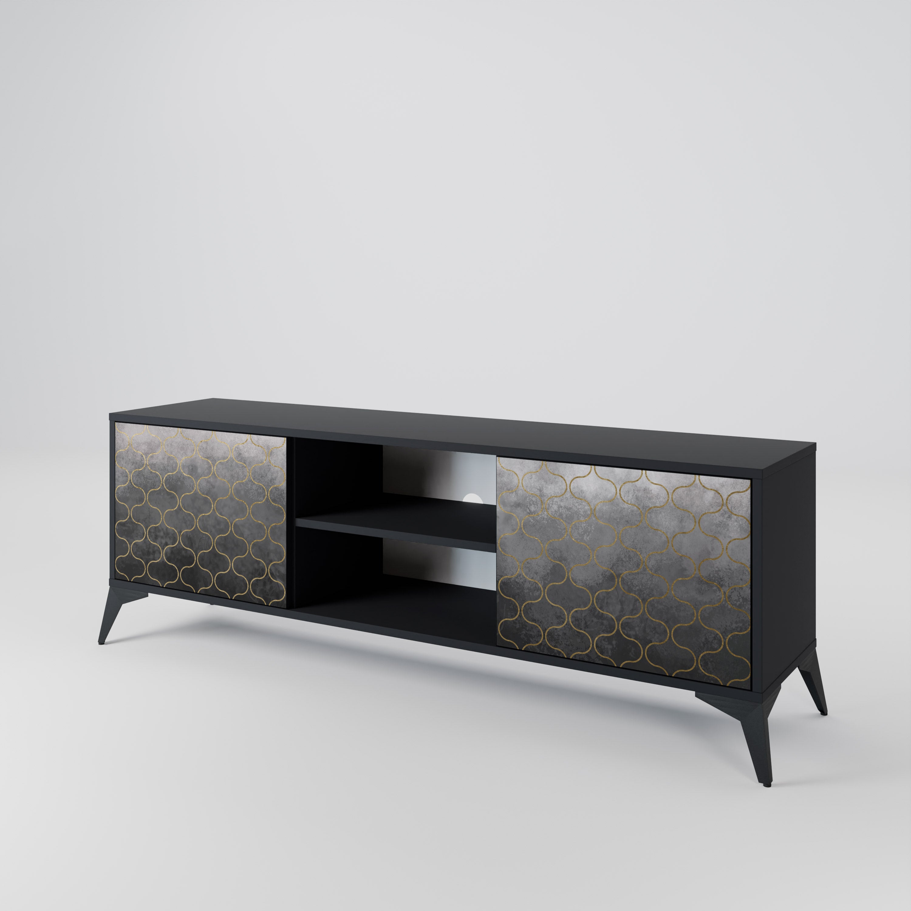 TESSELATED GRAYISH Szafka RTV 2-drzwiowa korpus Czarny