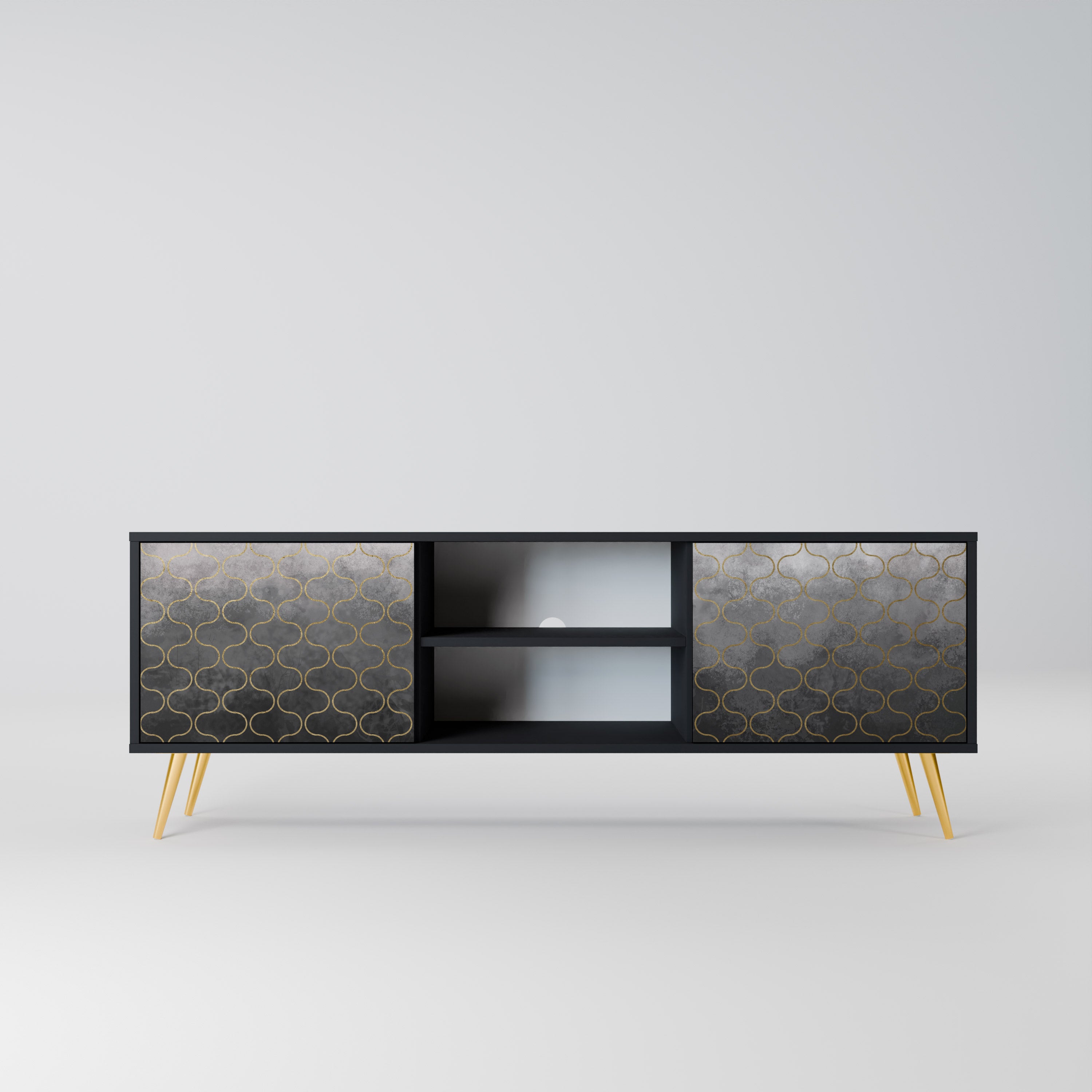 TESSELATED GRAYISH Szafka RTV 2-drzwiowa korpus Czarny