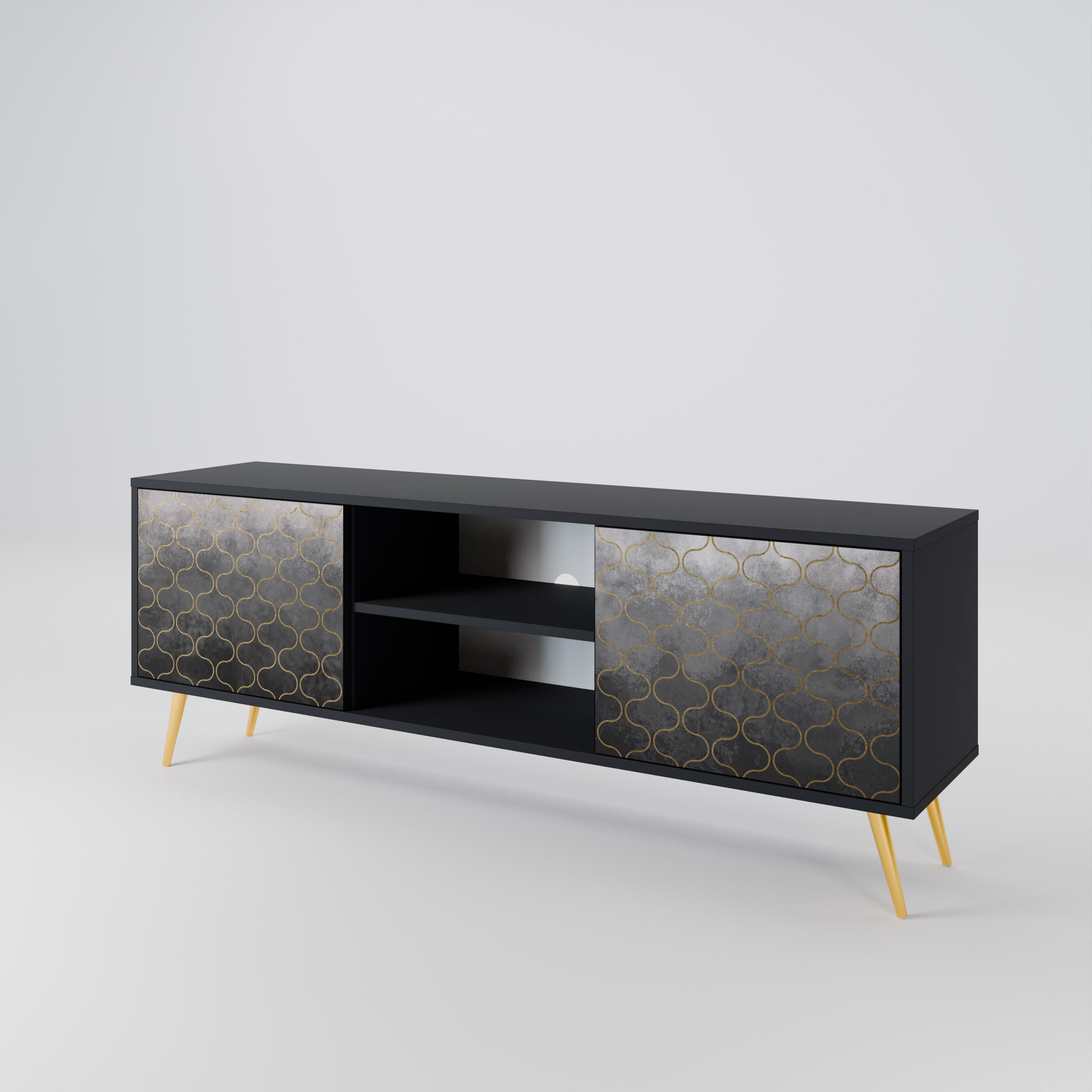 TESSELATED GRAYISH Szafka RTV 2-drzwiowa korpus Czarny