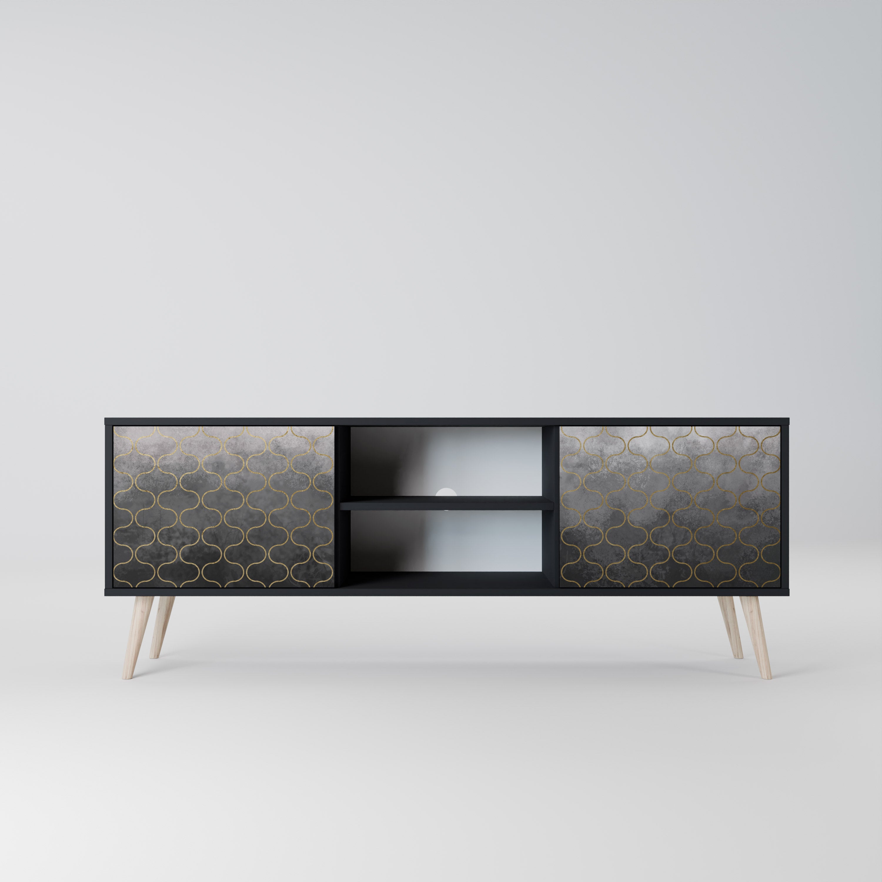 TESSELATED GRAYISH Szafka RTV 2-drzwiowa korpus Czarny