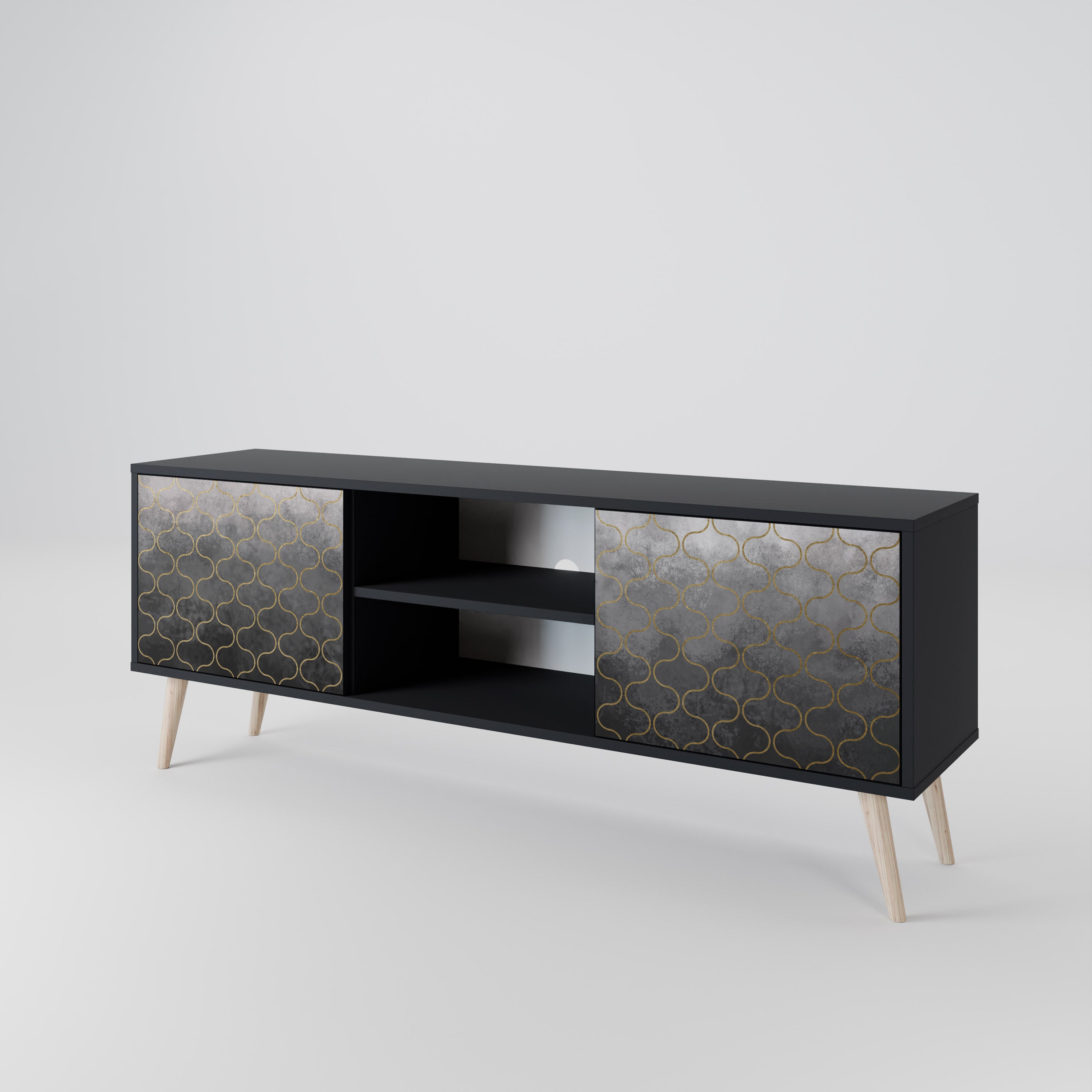 TESSELATED GRAYISH Szafka RTV 2-drzwiowa korpus Czarny