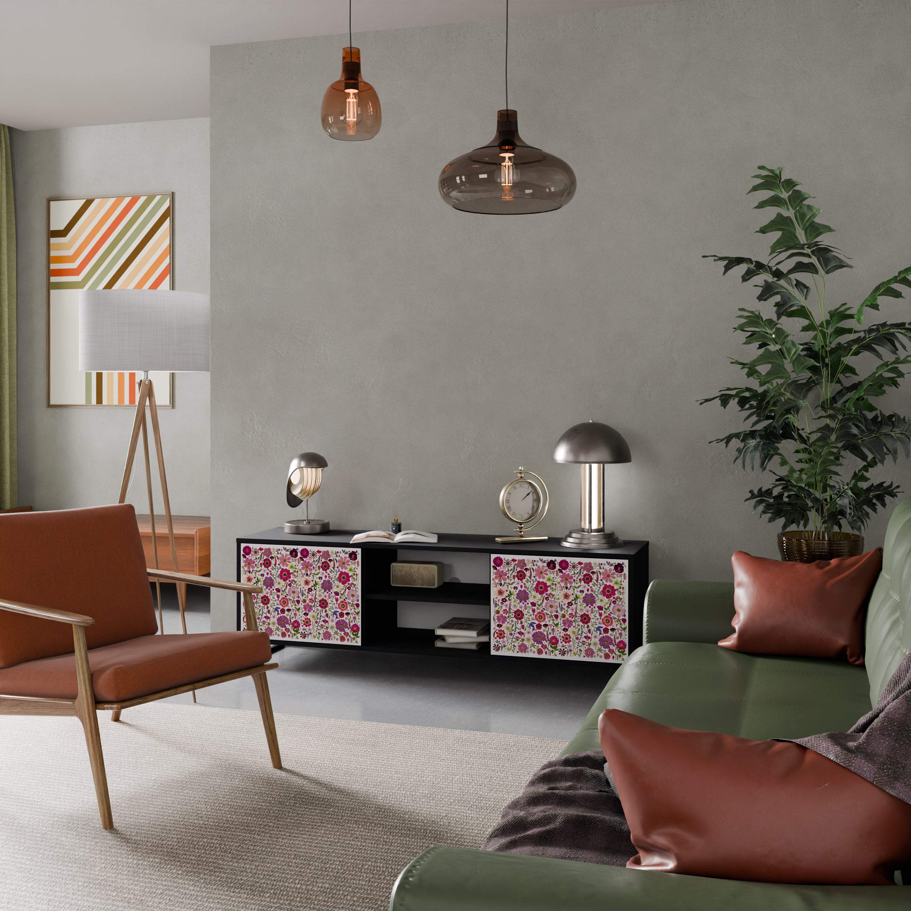 PETAL GARDEN Szafka RTV 2-drzwiowa korpus Czarny