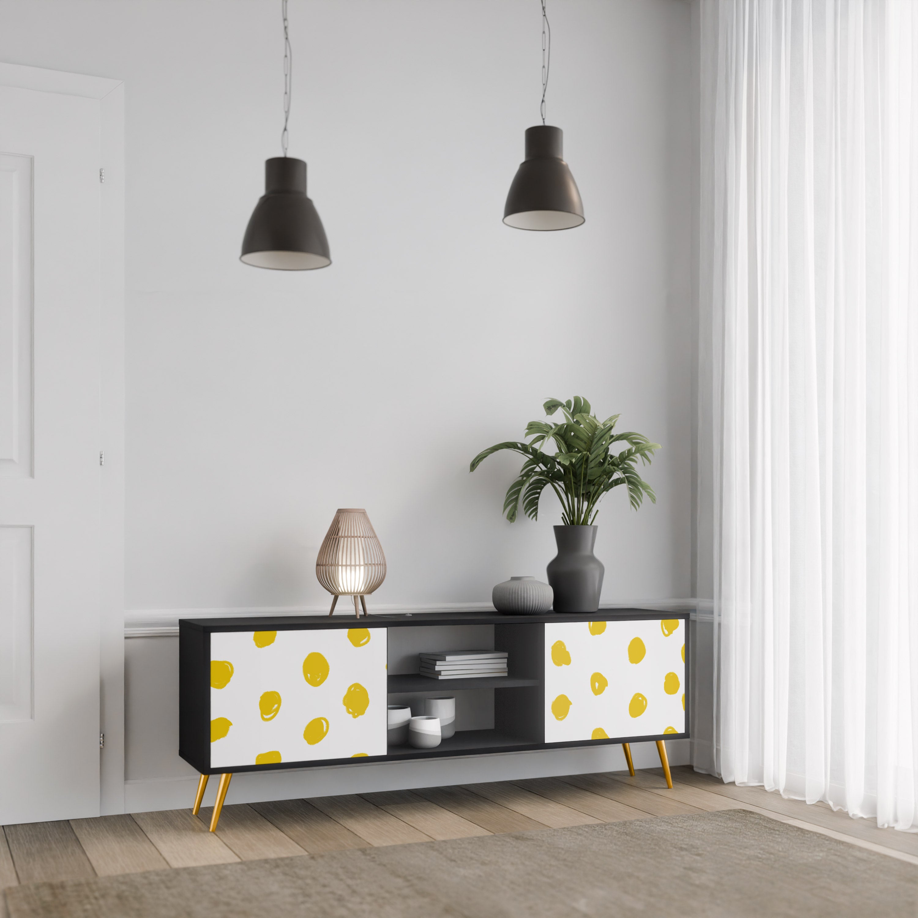 RADIANT REVERIE Szafka RTV 2-drzwiowa korpus Czarny