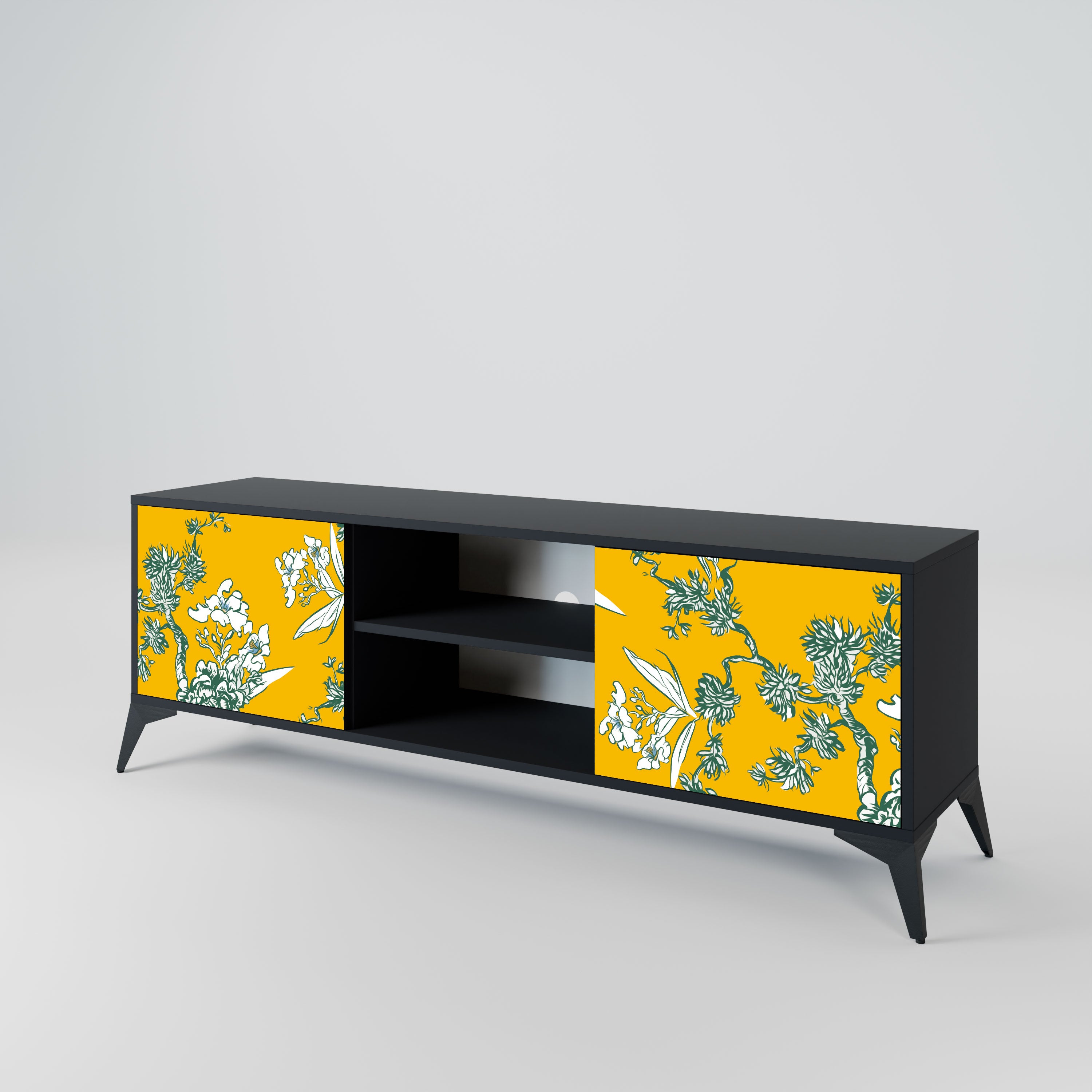 YELLOW CHINOISERIE Szafka RTV 2-drzwiowa korpus Czarny