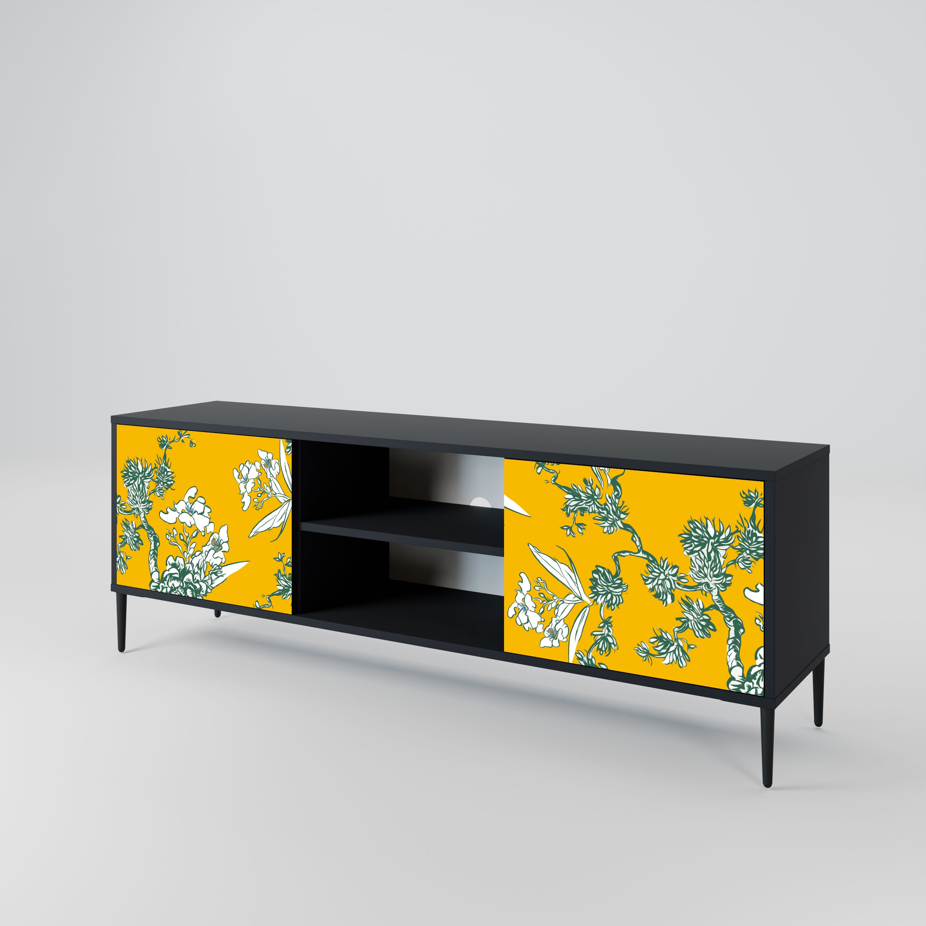 YELLOW CHINOISERIE Szafka RTV 2-drzwiowa korpus Czarny