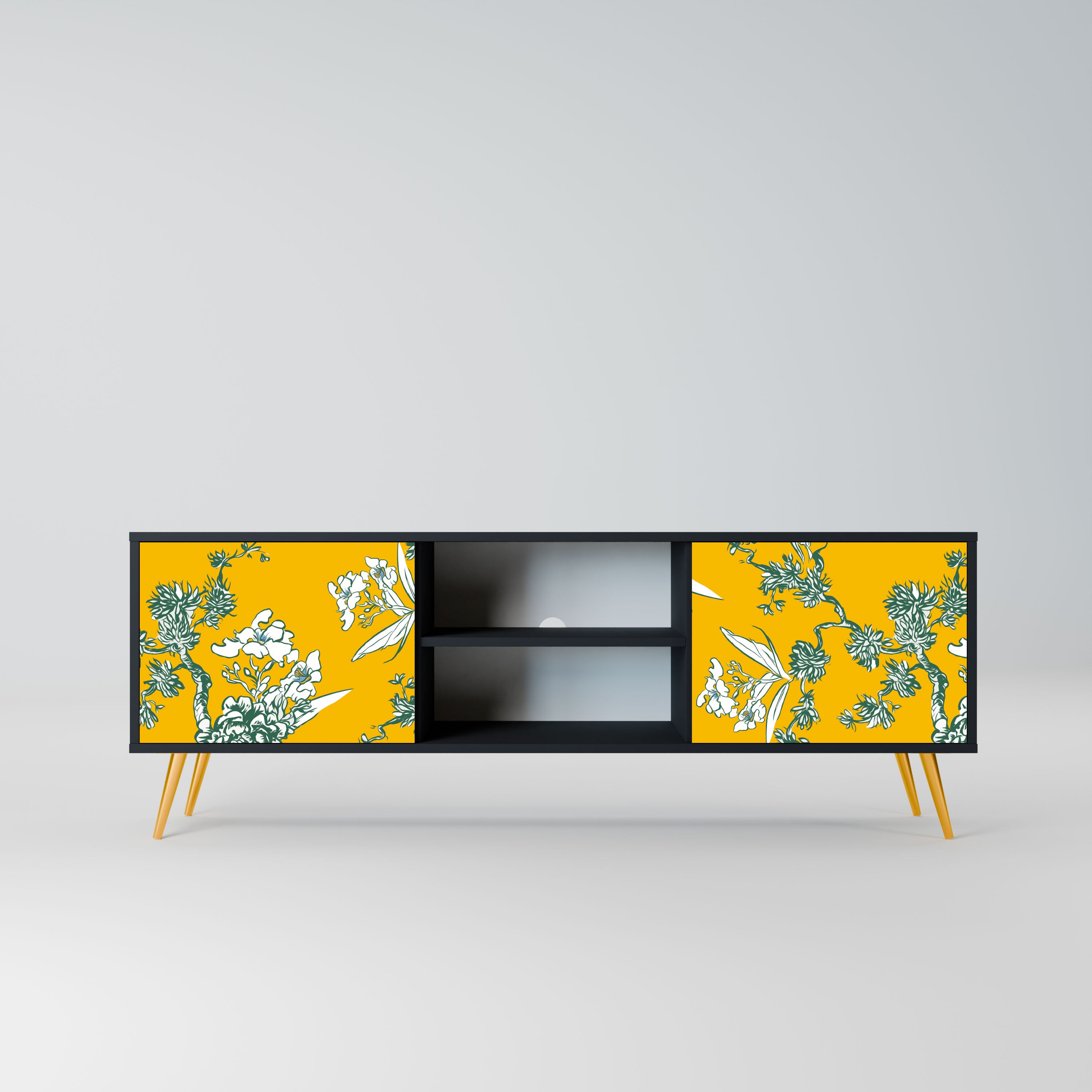 YELLOW CHINOISERIE Szafka RTV 2-drzwiowa korpus Czarny