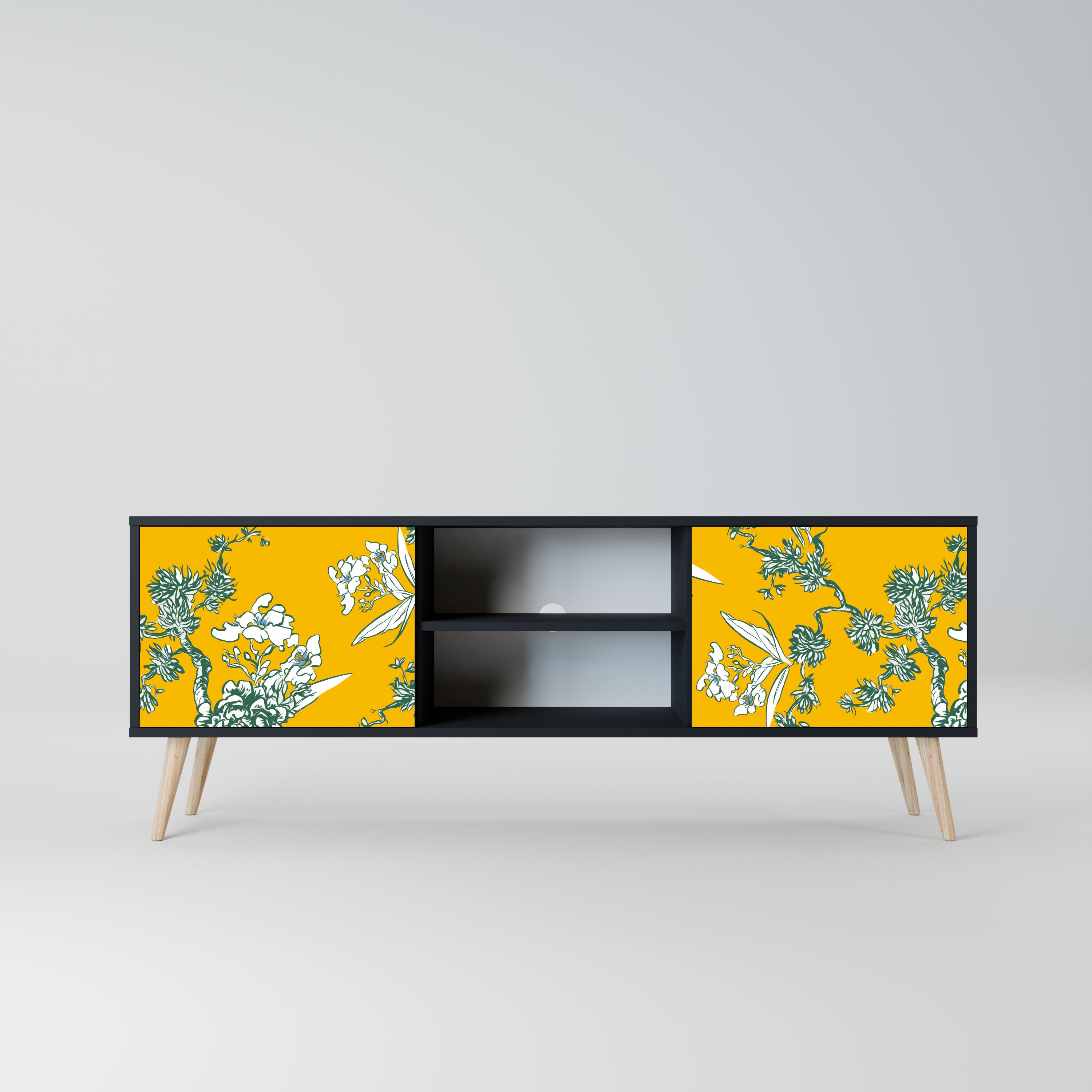 YELLOW CHINOISERIE Szafka RTV 2-drzwiowa korpus Czarny