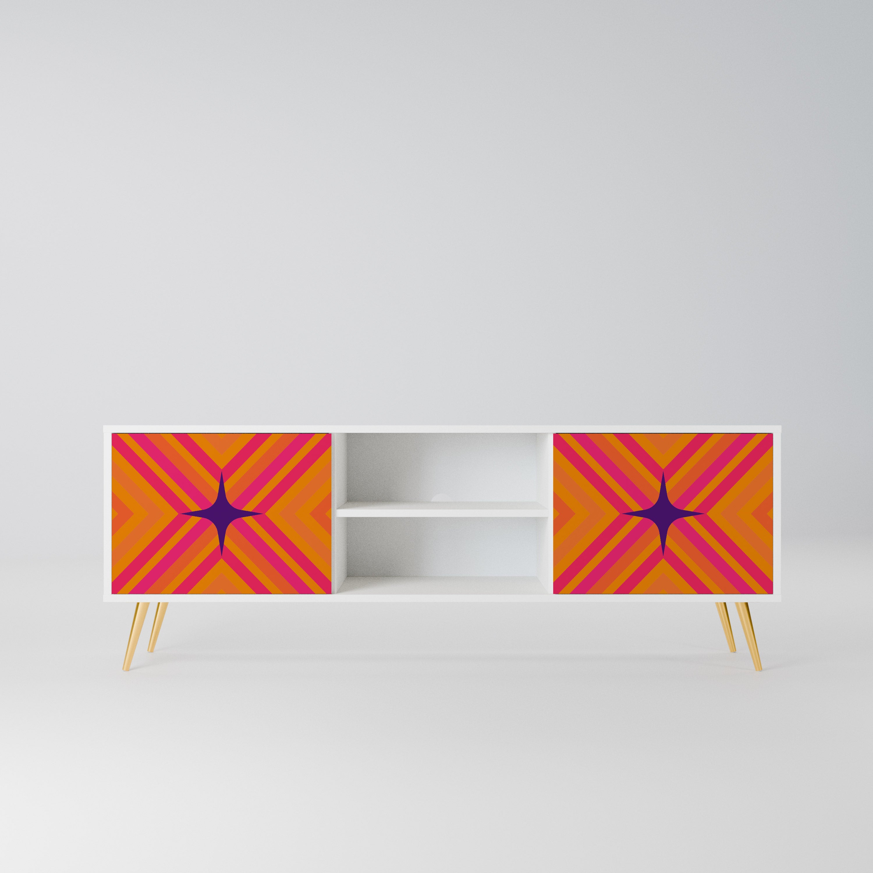 GEOMETRIC BRILLIANCE Szafka RTV 2-drzwiowa korpus Biały