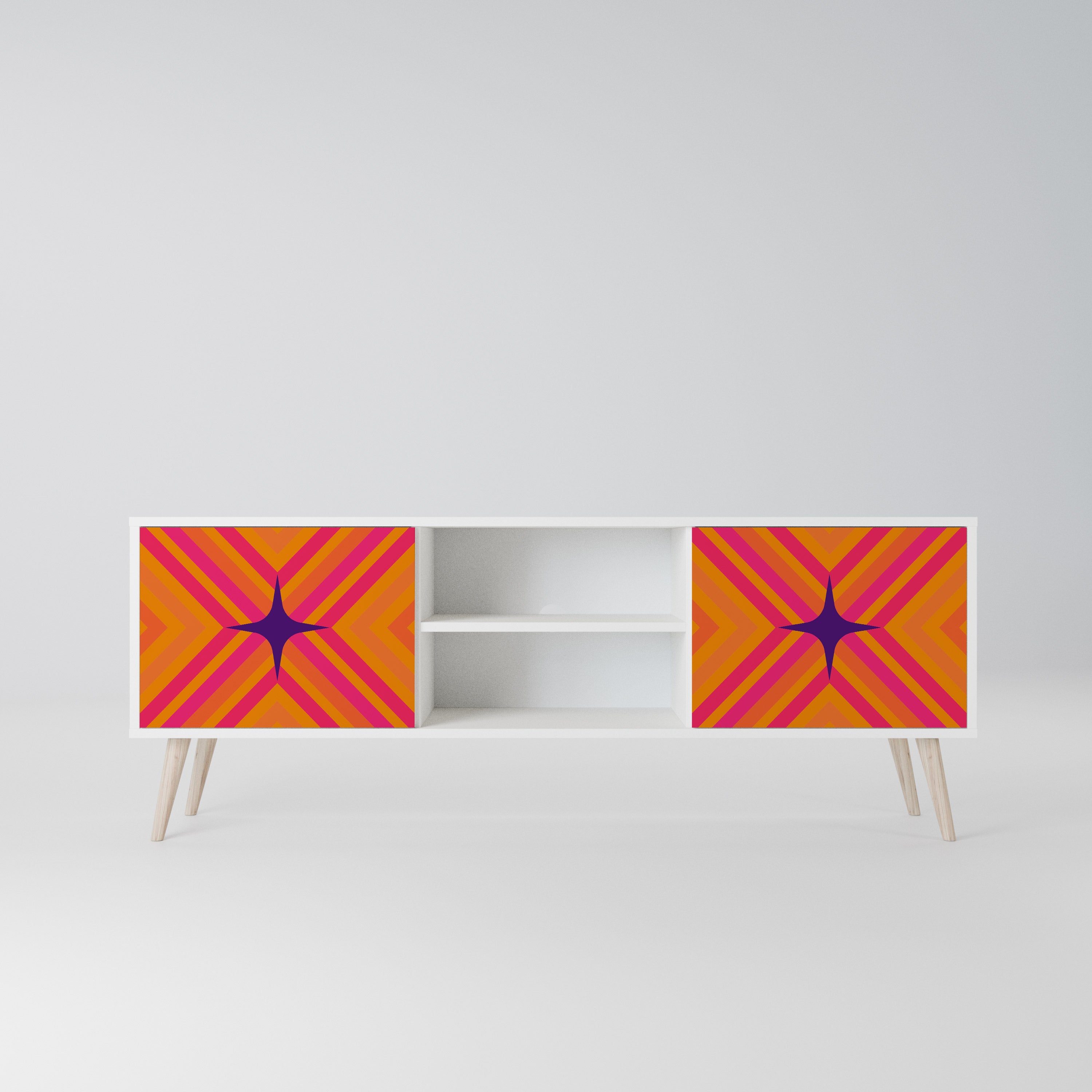 GEOMETRIC BRILLIANCE Szafka RTV 2-drzwiowa korpus Biały