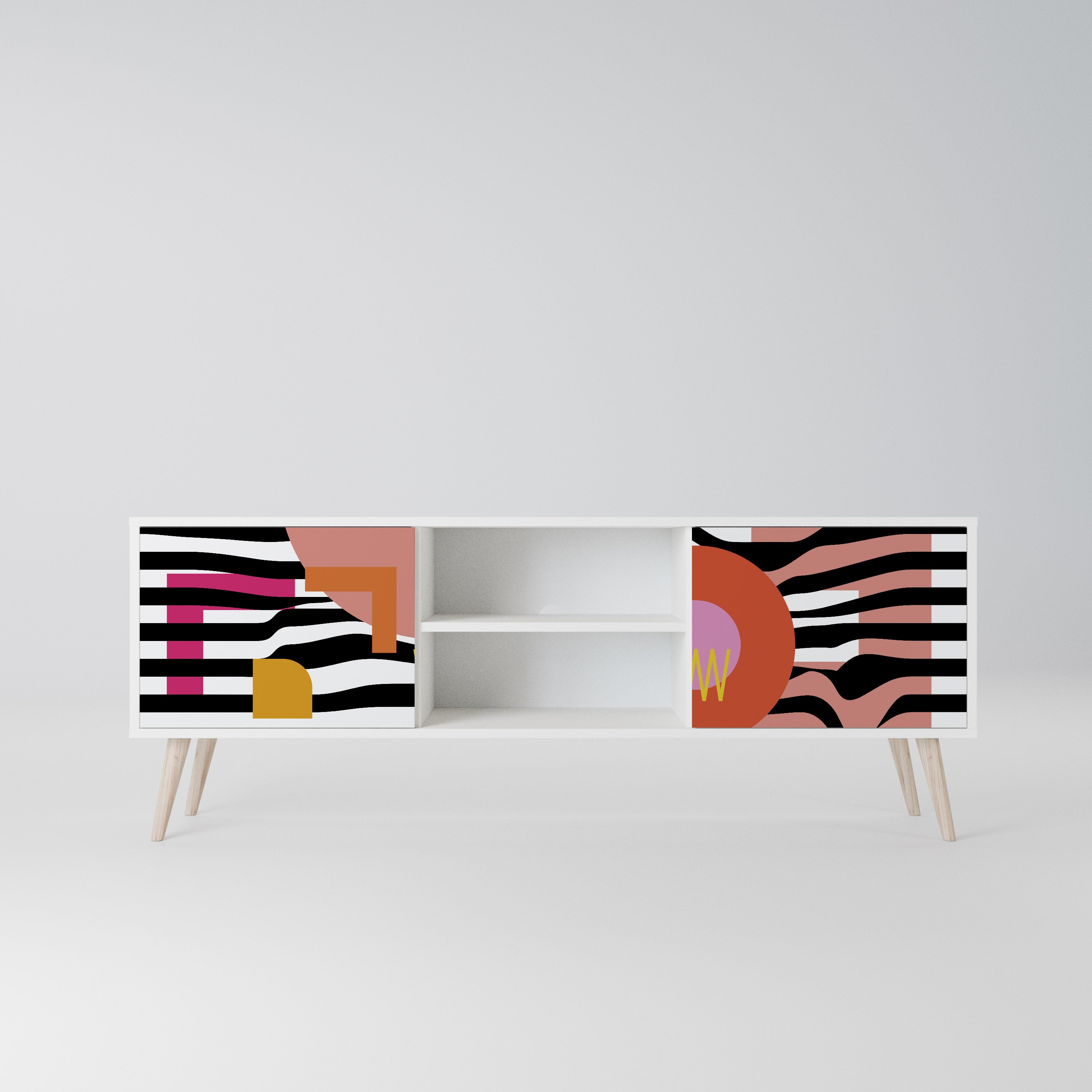 CHROMATIC ABSTRACT Szafka RTV 2-drzwiowa korpus Biały