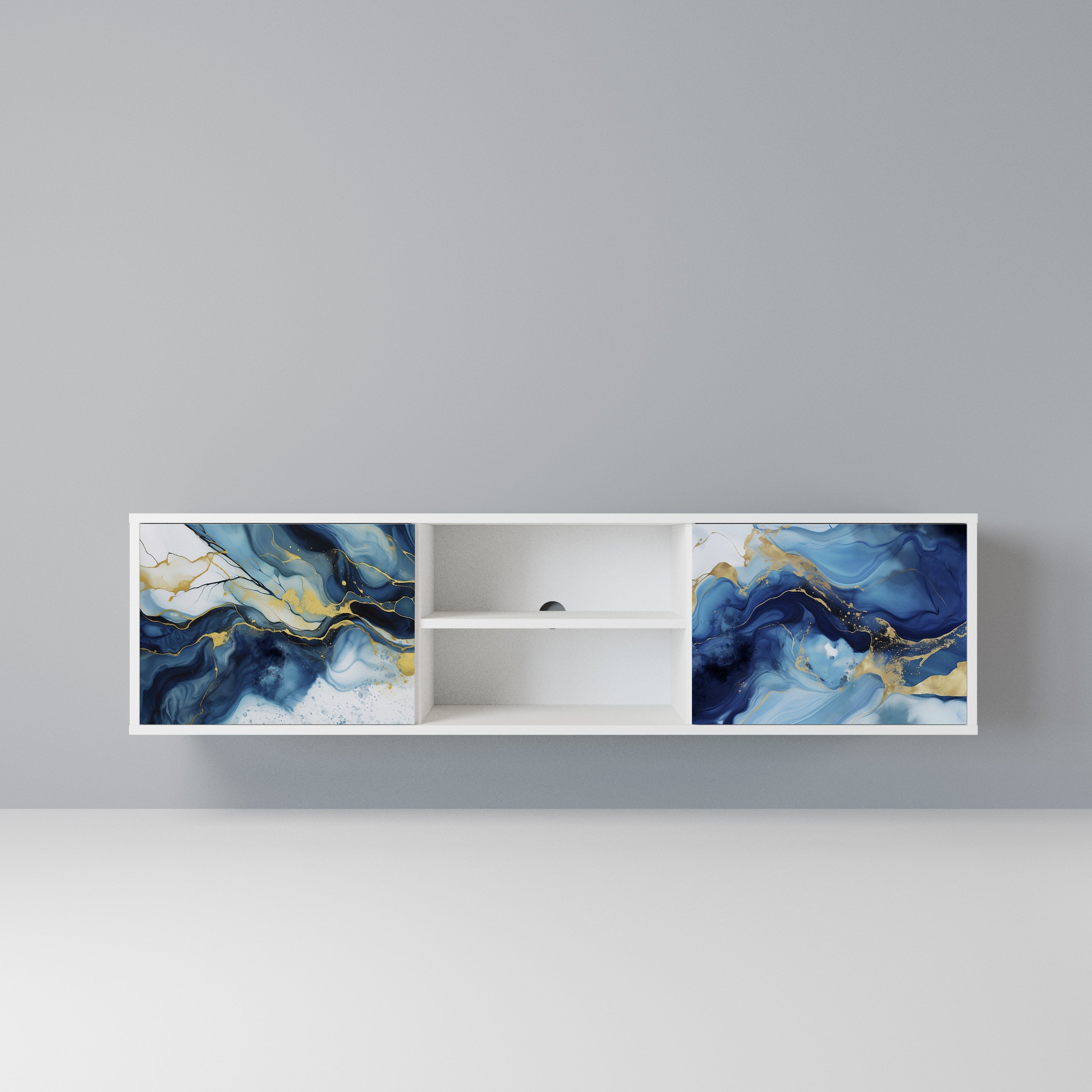 INKY MARBLE Szafka RTV 2-drzwiowa korpus Biały