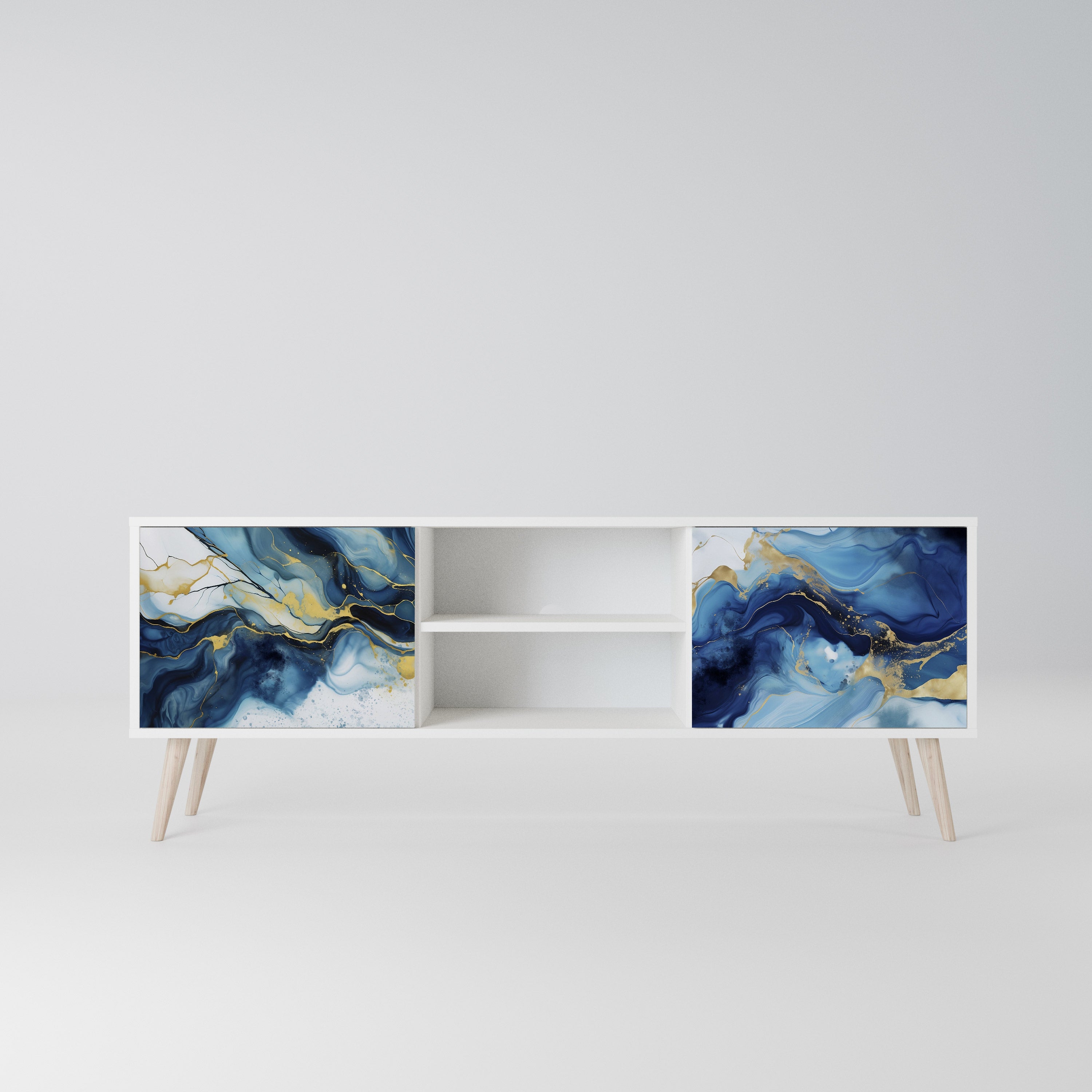INKY MARBLE Szafka RTV 2-drzwiowa korpus Biały