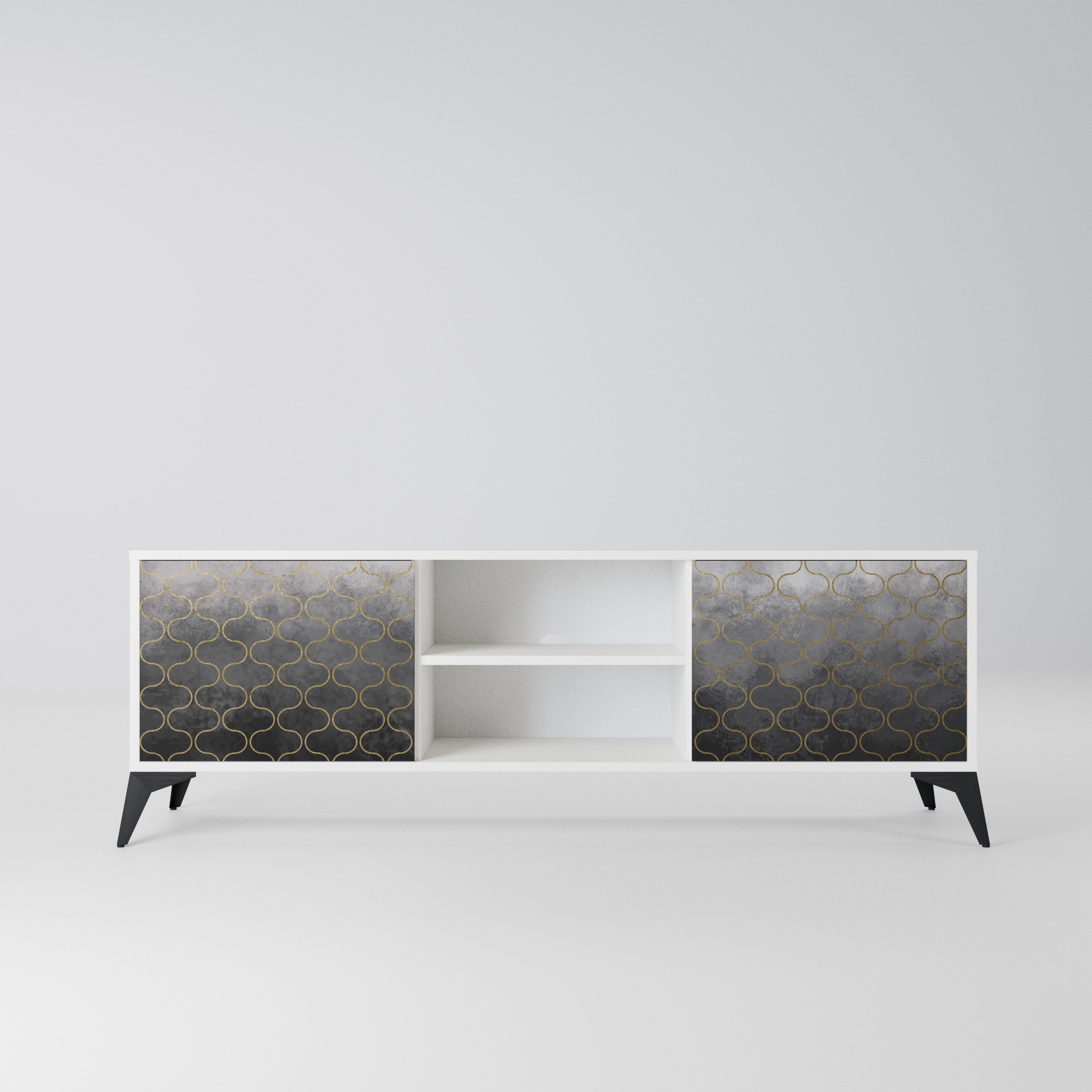 TESSELATED GRAYISH Szafka RTV 2-drzwiowa korpus Biały