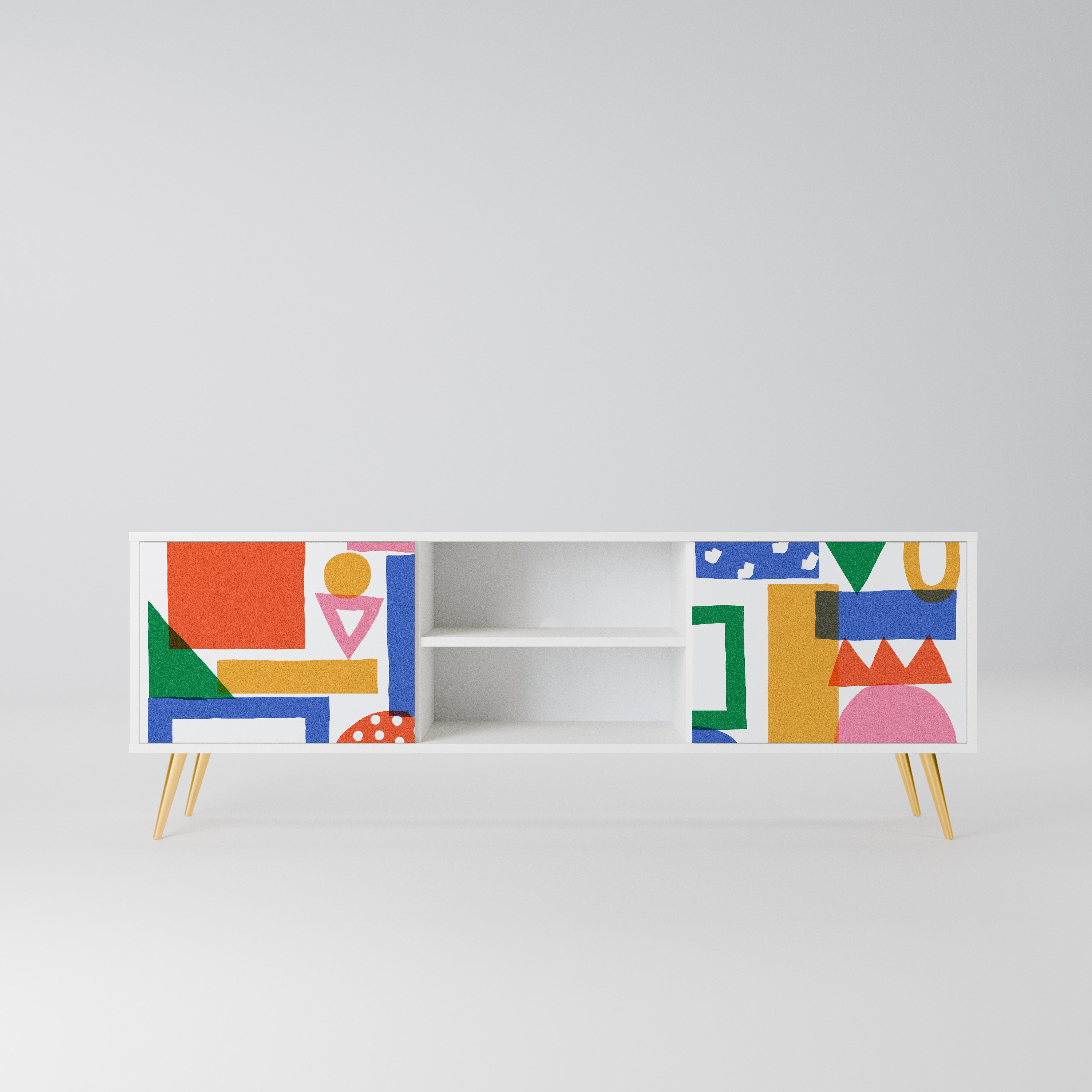 GEOMETRIC GLIMMER Szafka RTV 2-drzwiowa korpus Biały