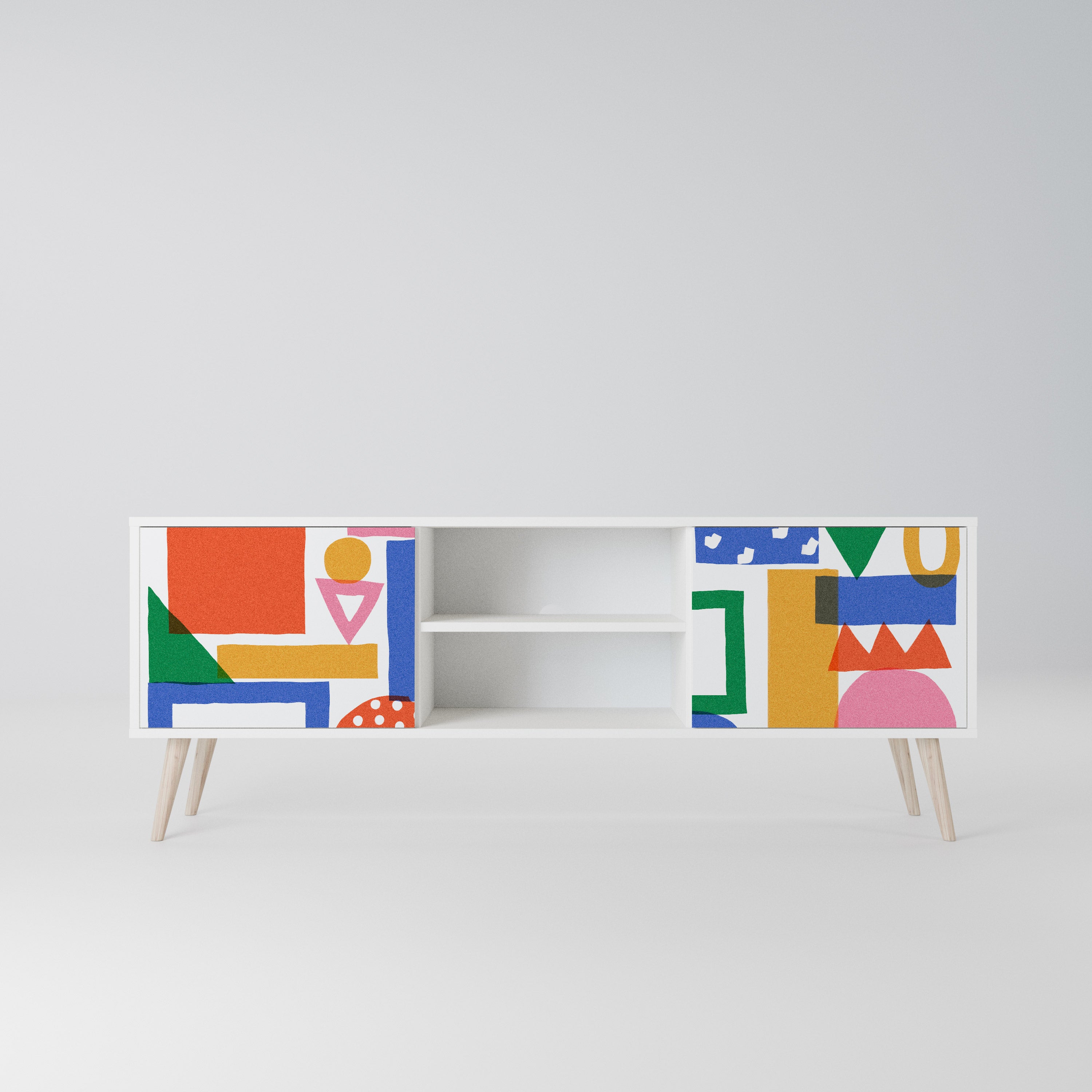 GEOMETRIC GLIMMER Szafka RTV 2-drzwiowa korpus Biały