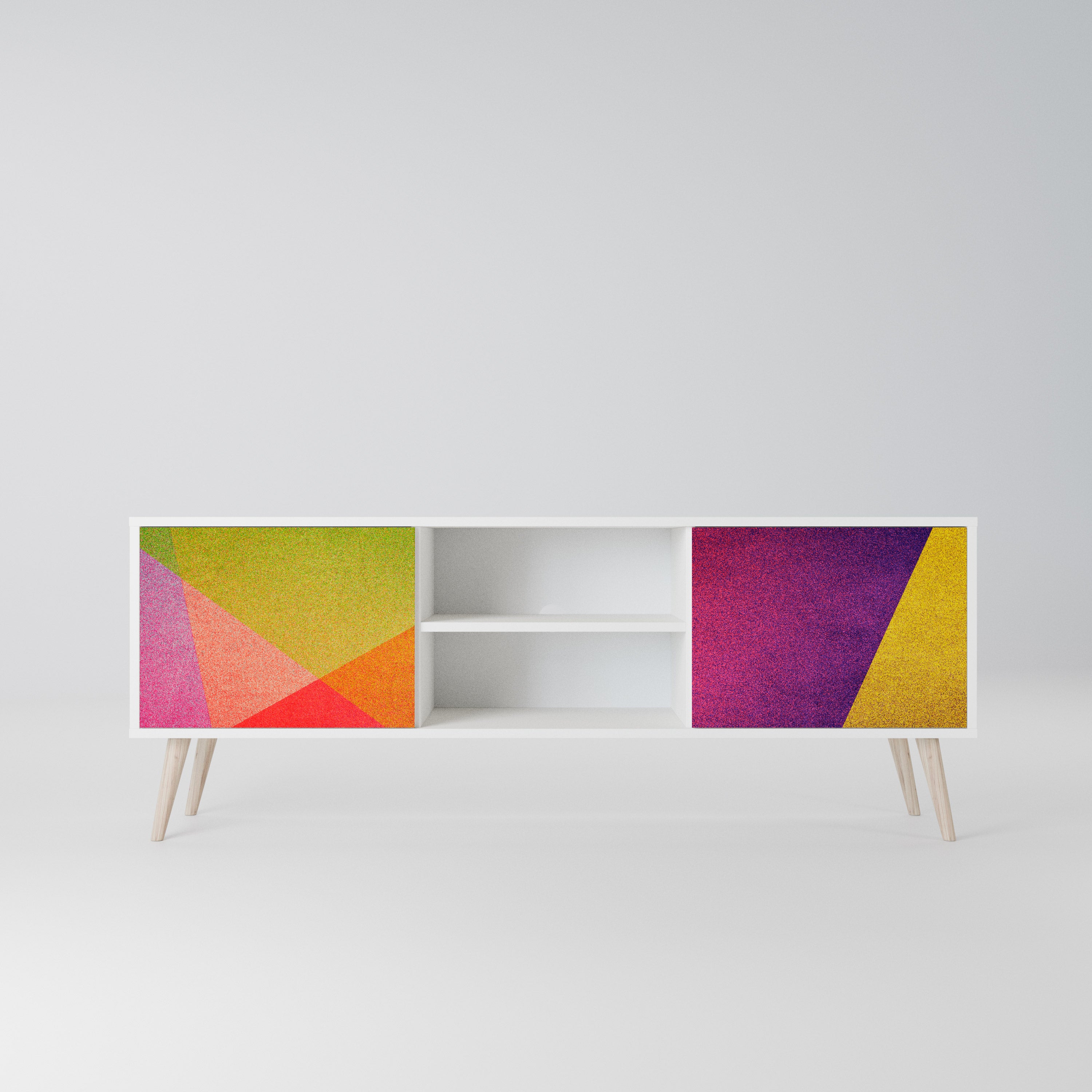 VIVID GEOMETRY Szafka RTV 2-drzwiowa korpus Biały