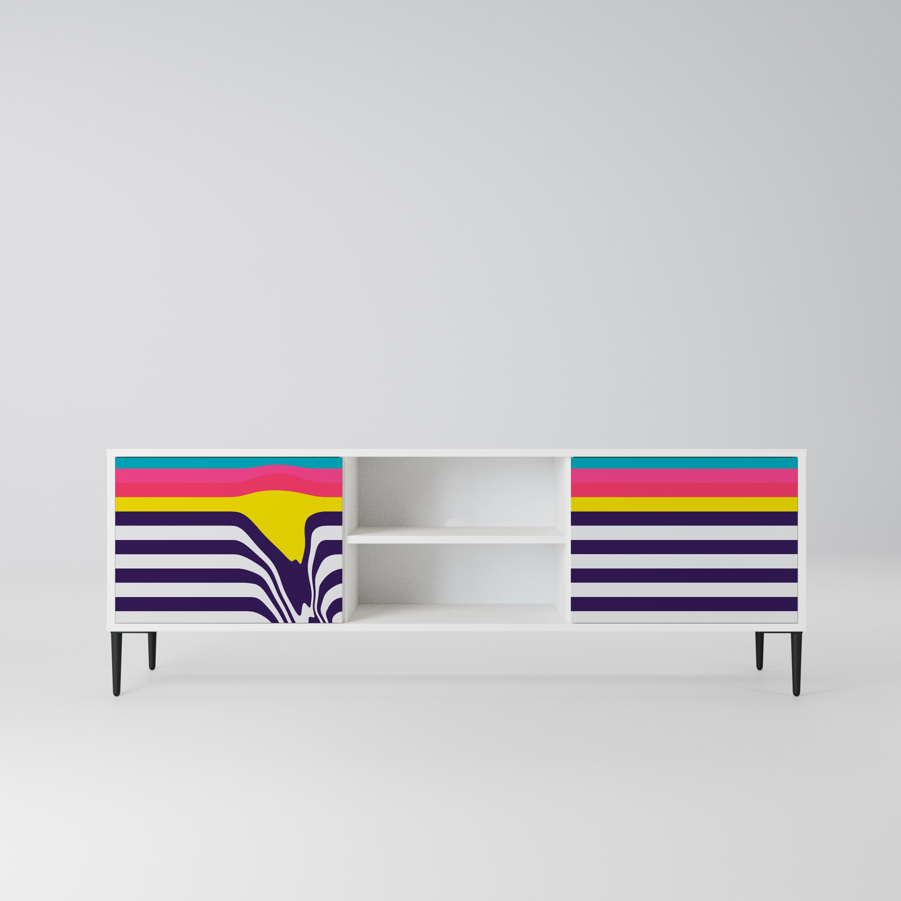 TONE COLLAPSE Szafka RTV 2-drzwiowa korpus Biały