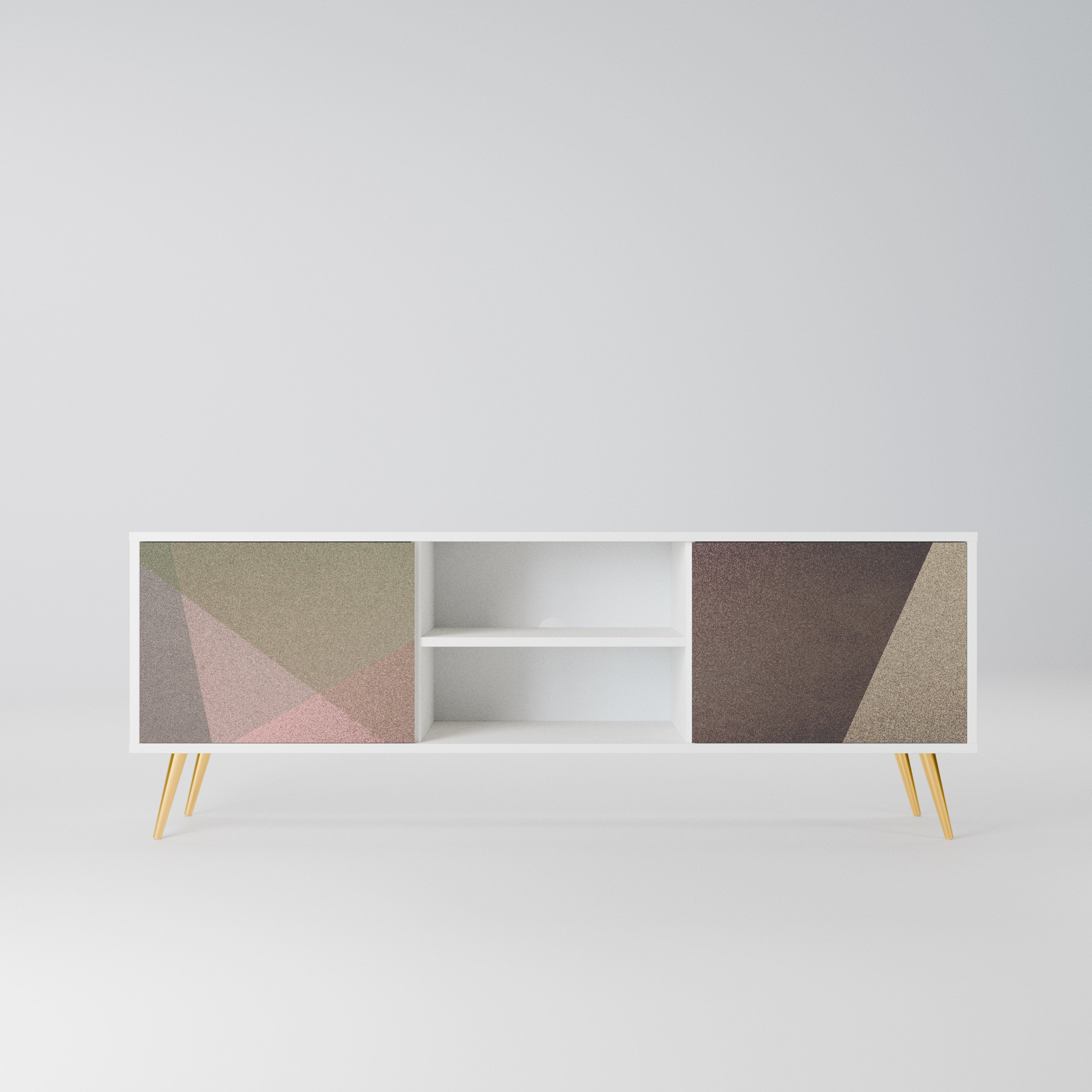 BEIGE GEOMETRY Szafka RTV 2-drzwiowa korpus Biały