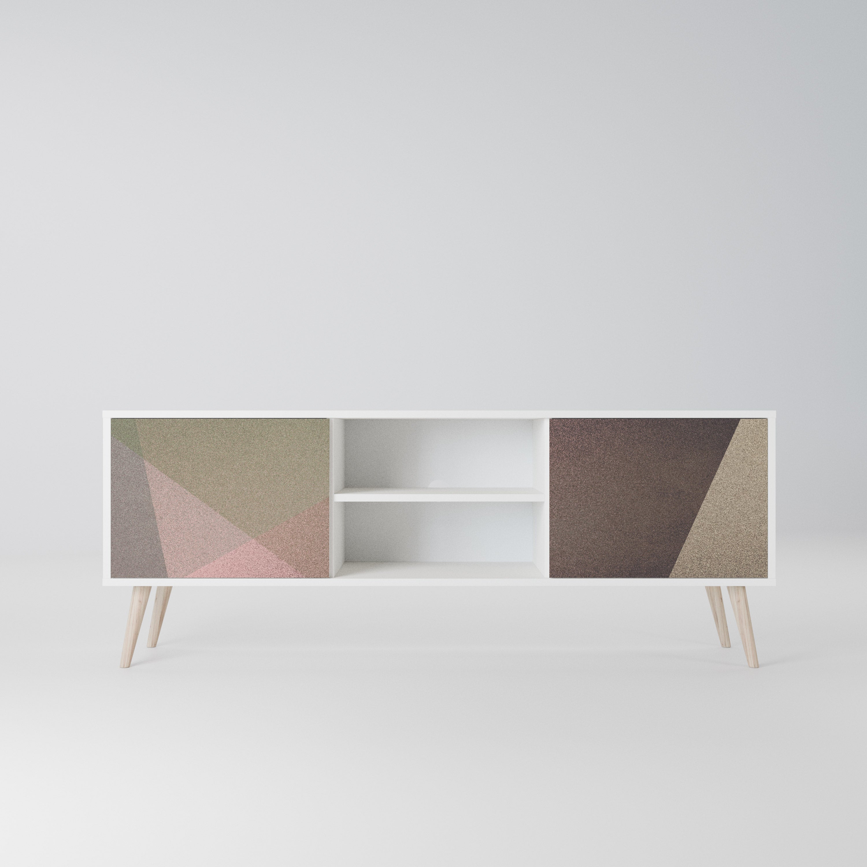 BEIGE GEOMETRY Szafka RTV 2-drzwiowa korpus Biały