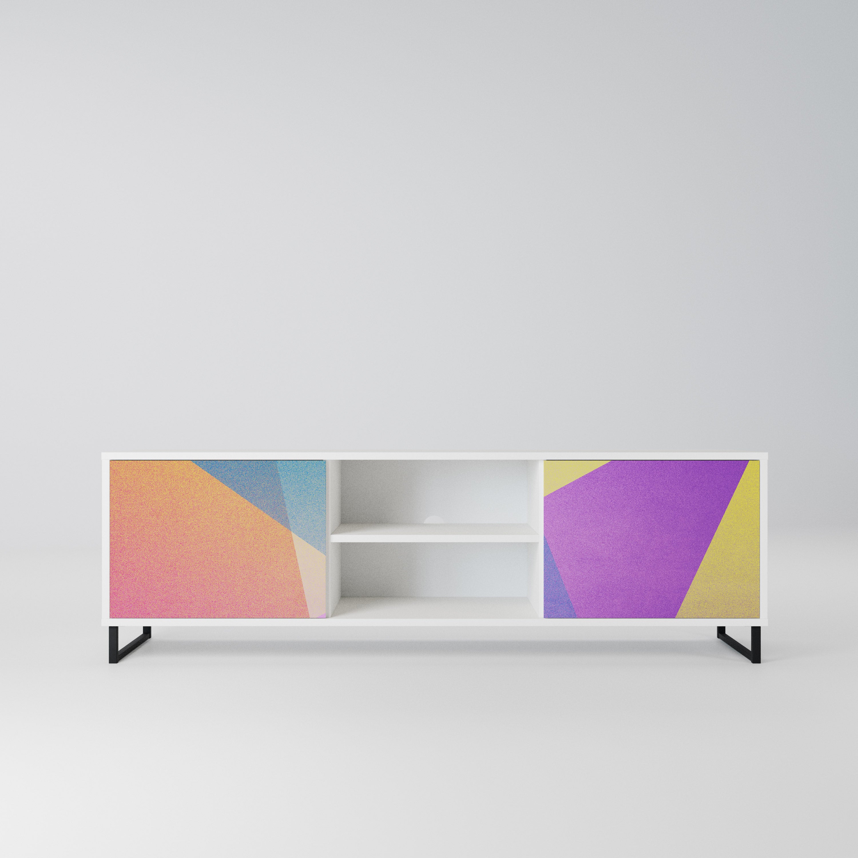 BRIGHT GEOMETRY Szafka RTV 2-drzwiowa korpus Biały