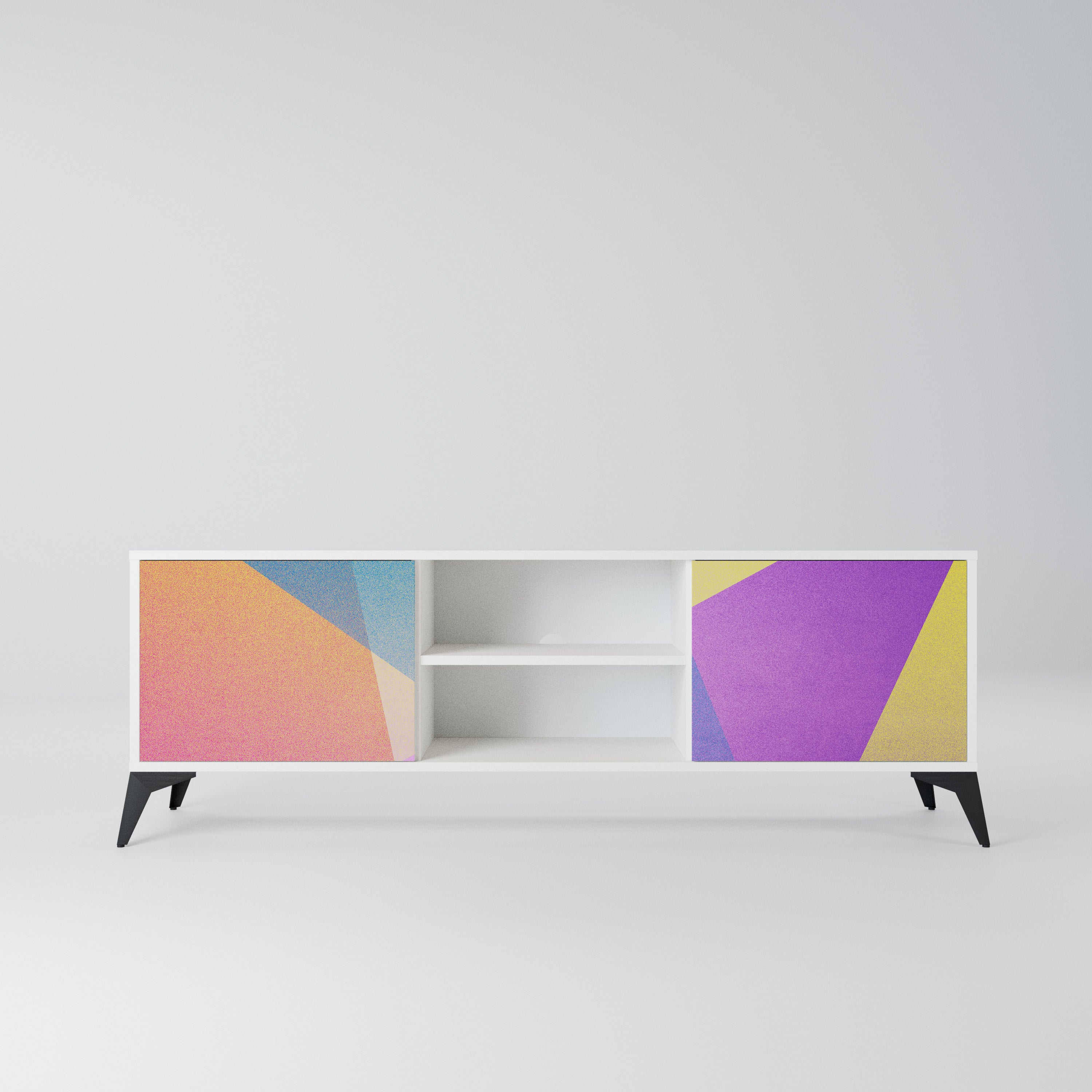 BRIGHT GEOMETRY Szafka RTV 2-drzwiowa korpus Biały