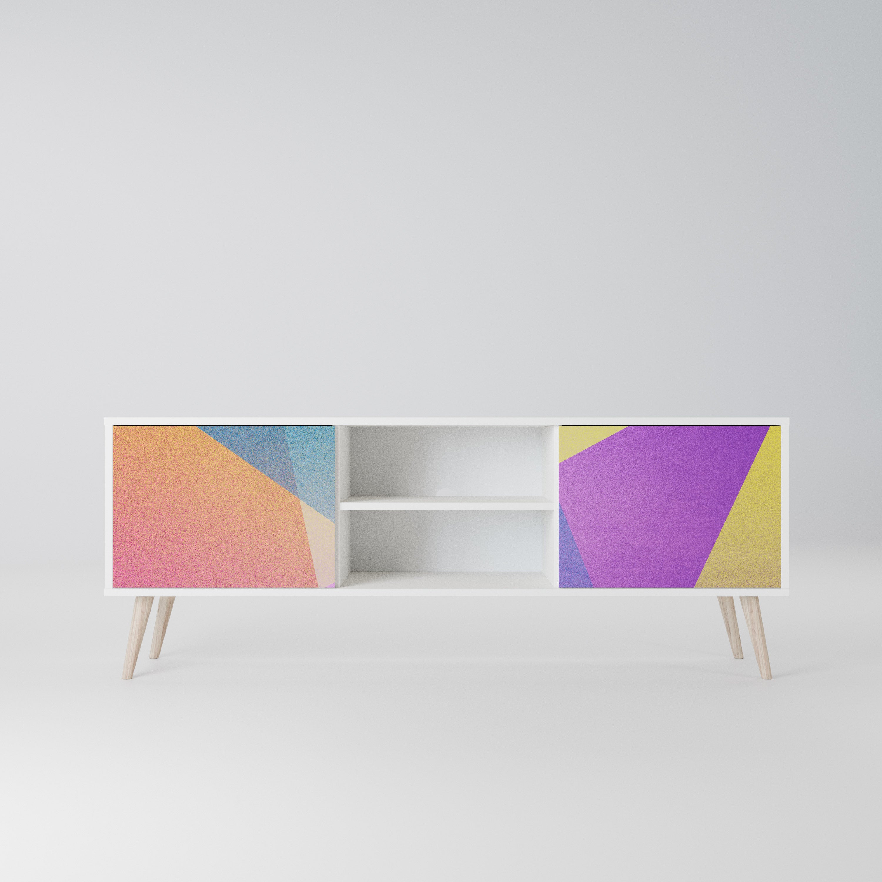 BRIGHT GEOMETRY Szafka RTV 2-drzwiowa korpus Biały