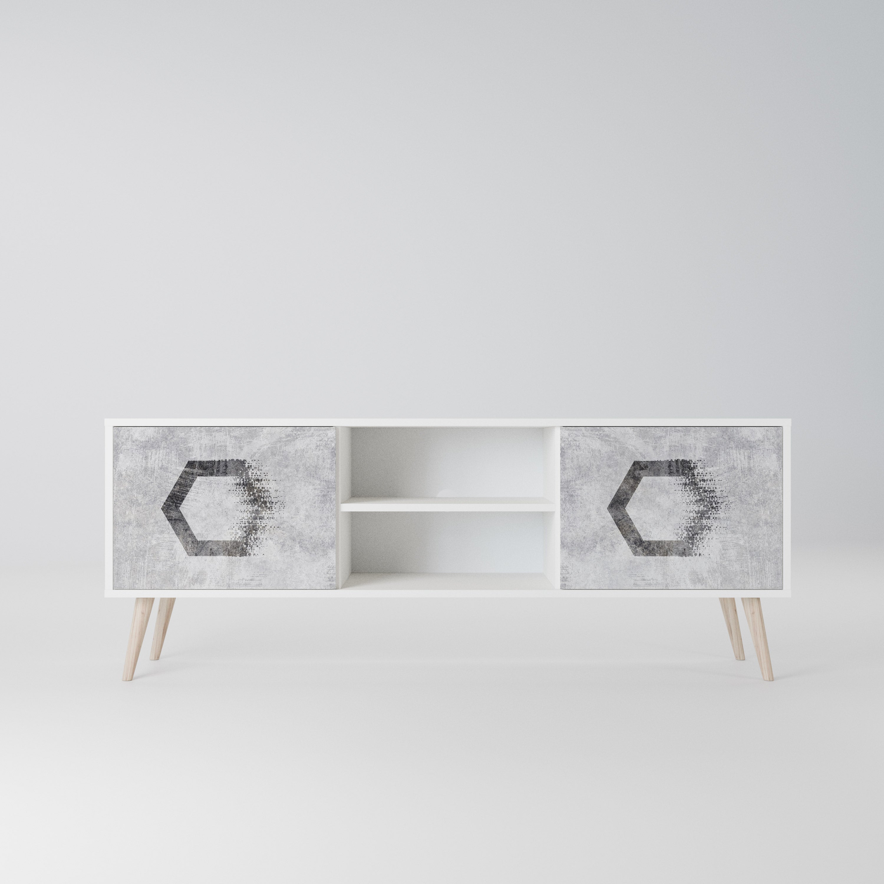 HEXAGONAL FIGURES Szafka RTV 2-drzwiowa korpus Biały