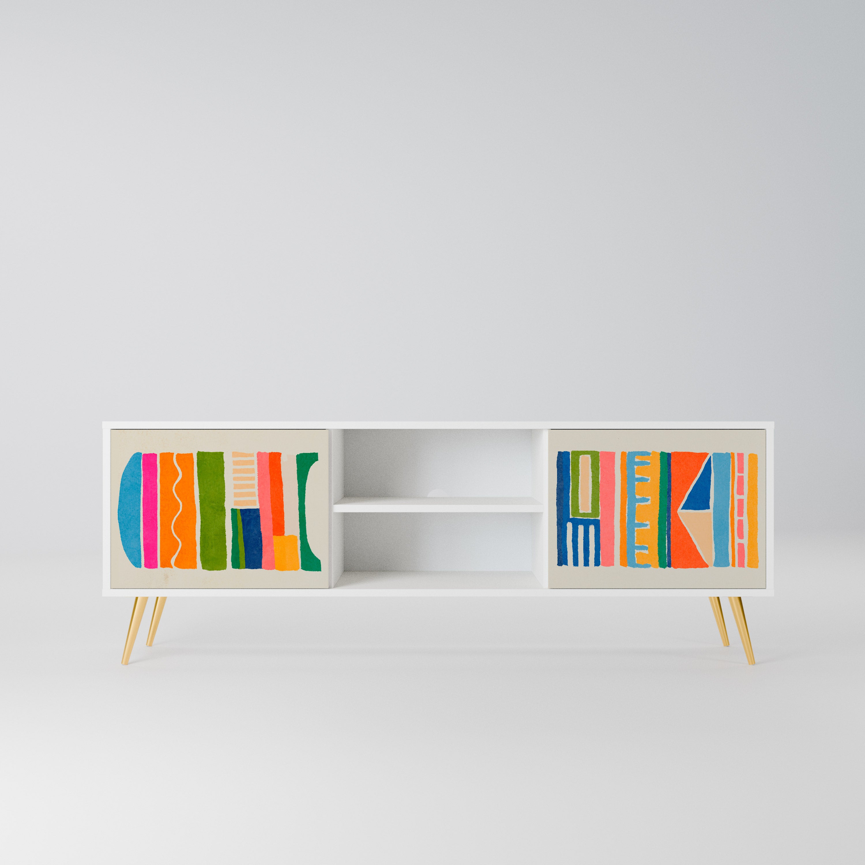 GEOMETRIC SHINE Szafka RTV 2-drzwiowa korpus Biały
