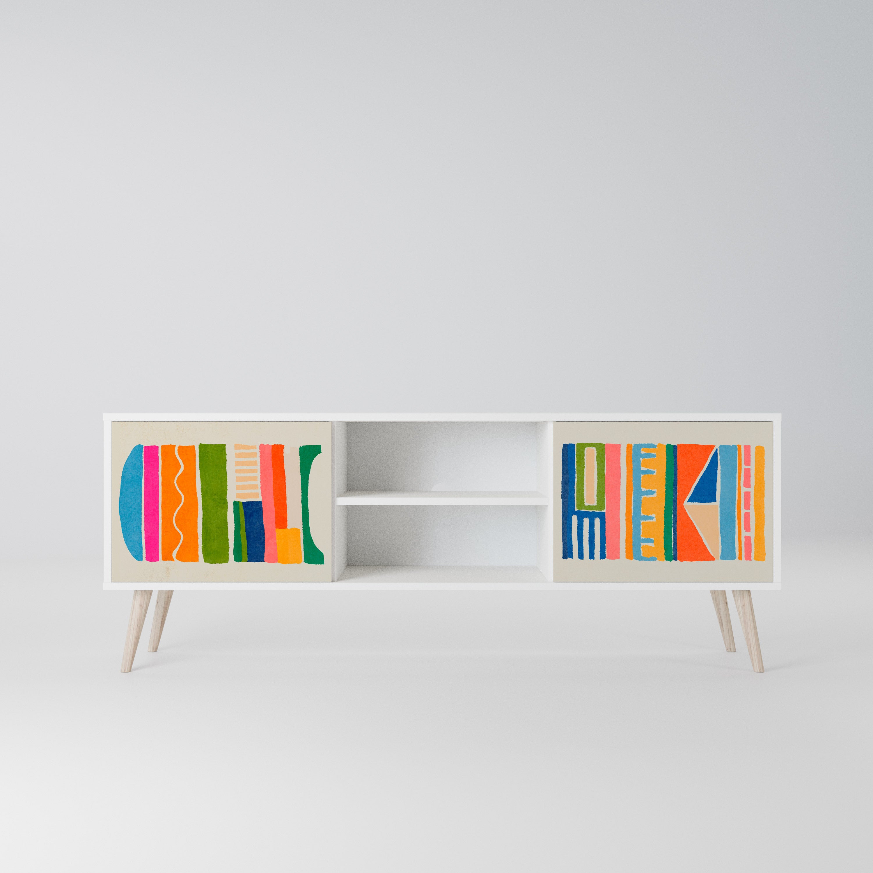 GEOMETRIC SHINE Szafka RTV 2-drzwiowa korpus Biały